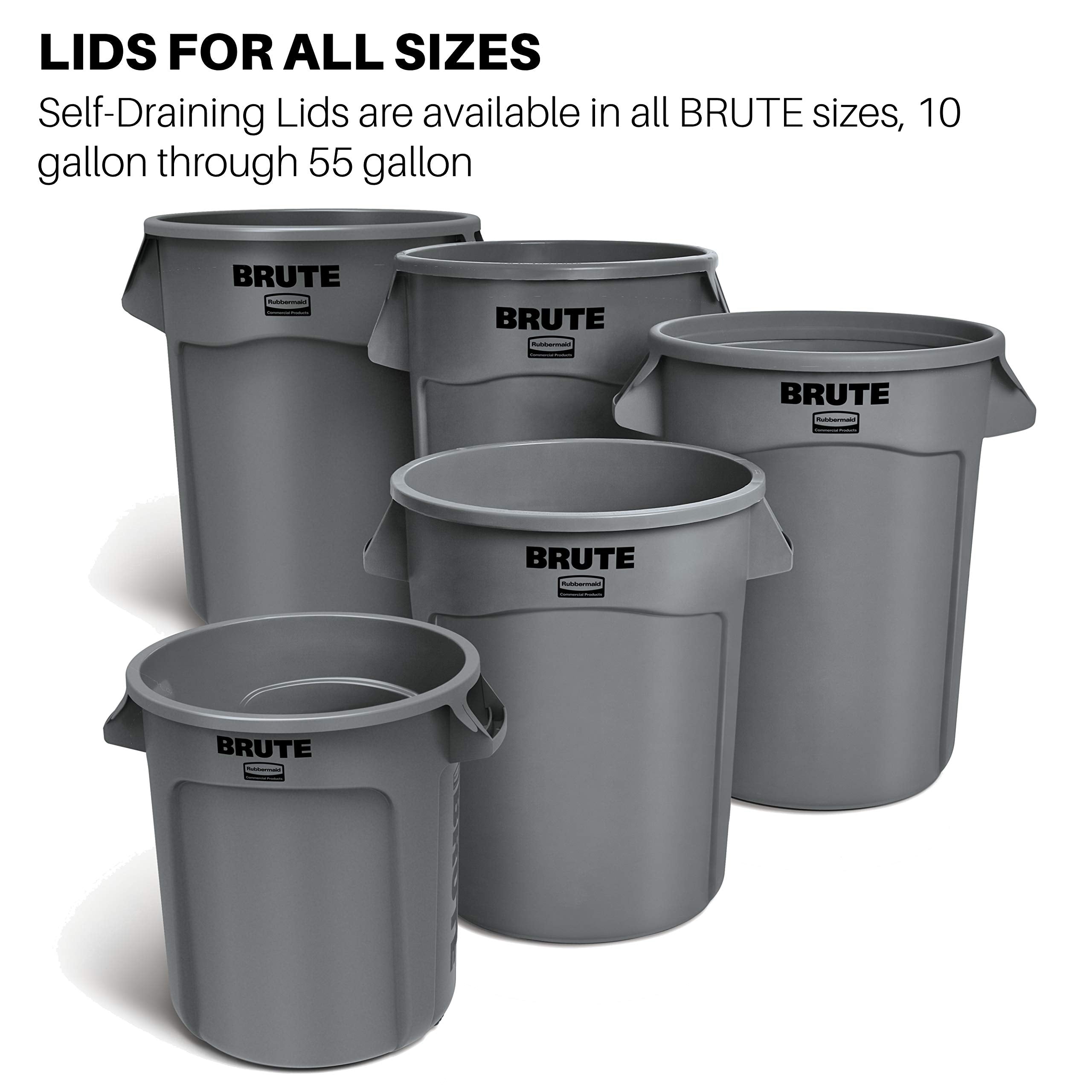 Rubbermaid Brute Can Lid For 20 Gallon, Flat Gray