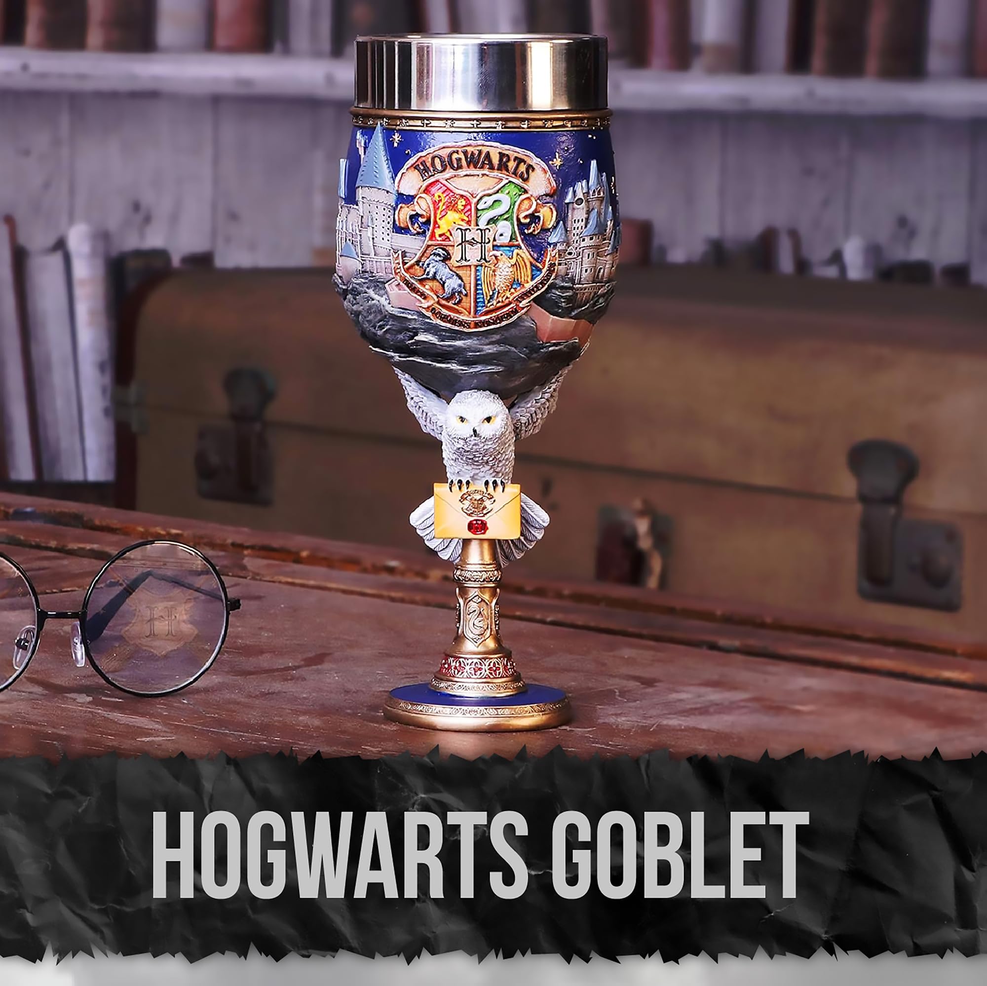 Nemesis Now Harry Potter Hogwarts School of Witchcraft and Wizardry Collectible Goblet  1 Count (Pack of 1)  Blue