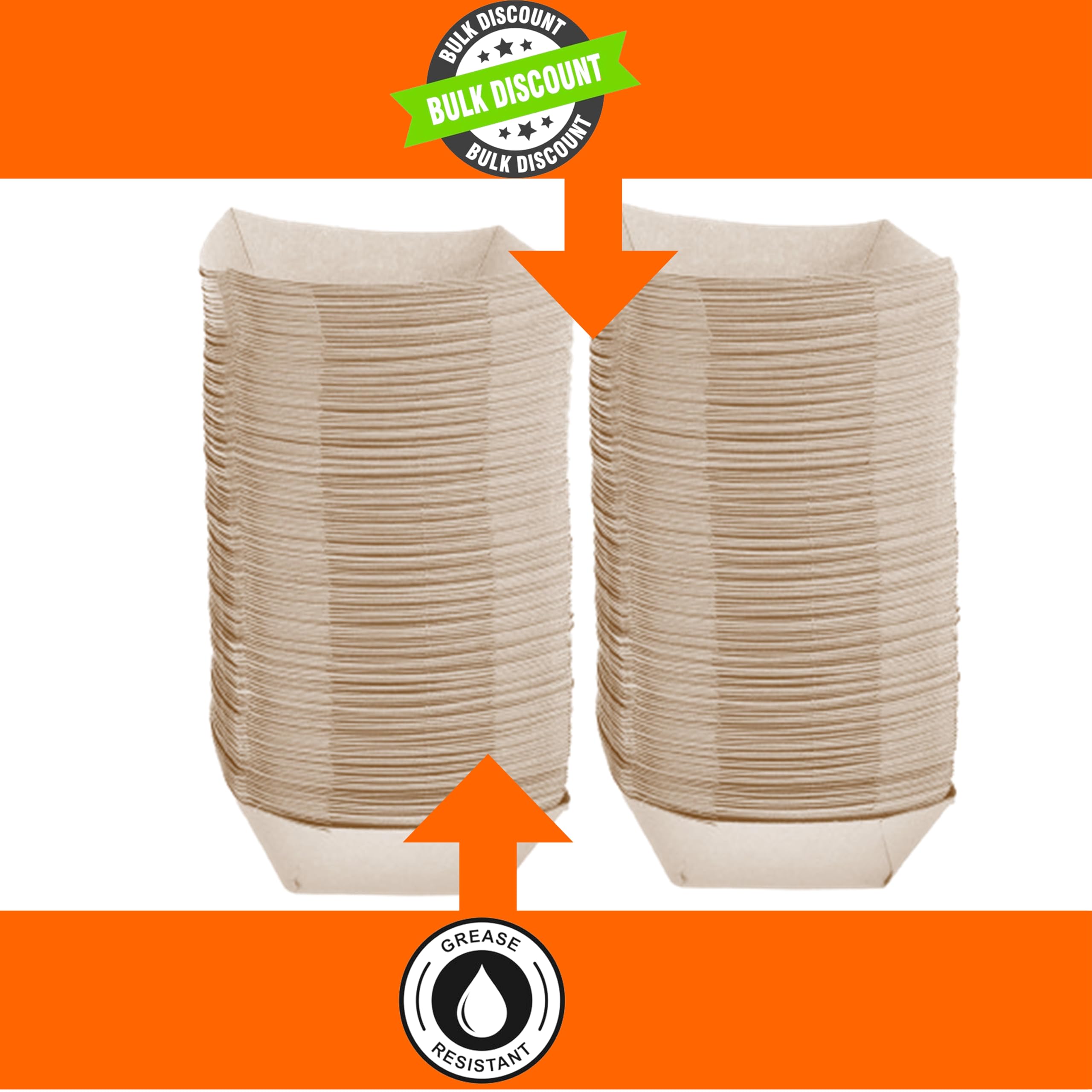Mr Miracle Kraft Paper Food Tray. 1/2 LB. (100 Pack). Disposable  Recyclable and Fully Biodegradable. Small Concession Food Boats  Made in USA