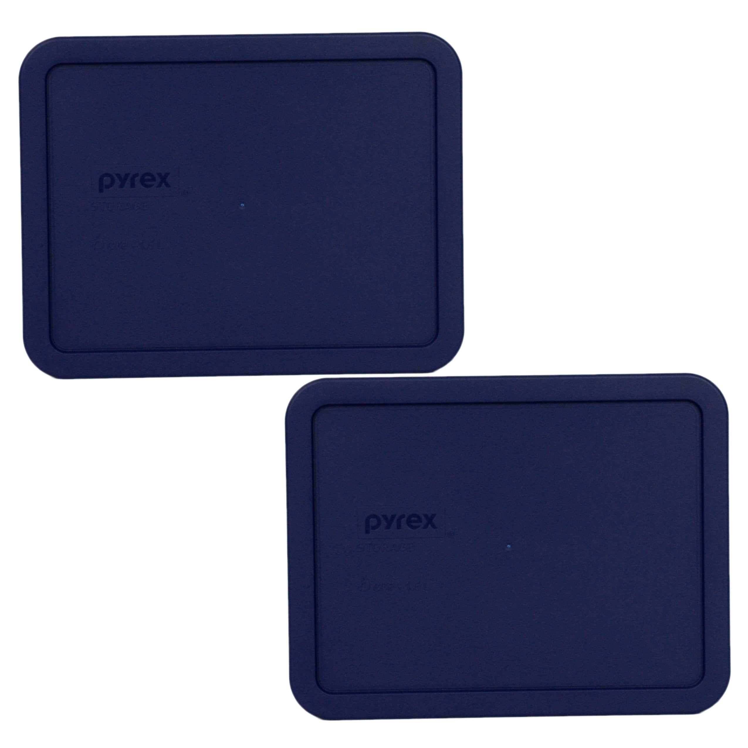 Pyrex Blue 6-cup RECTANGULAR Plastic Cover 7211-PC, 2 pack - Original Genuine Pyrex - Made in the USA