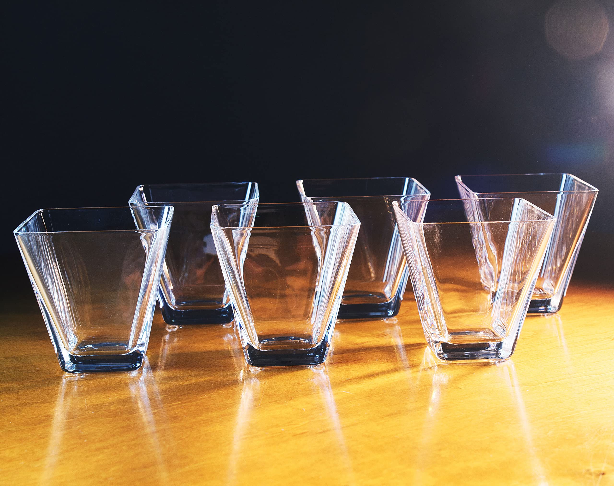 Barski Glass -Set Of 6 - Square - Dessert - Bowl Set - 3.5 Oz. - Classic Clear - For Fruit - Sorbet - Ice Cream - Candy - Chocol