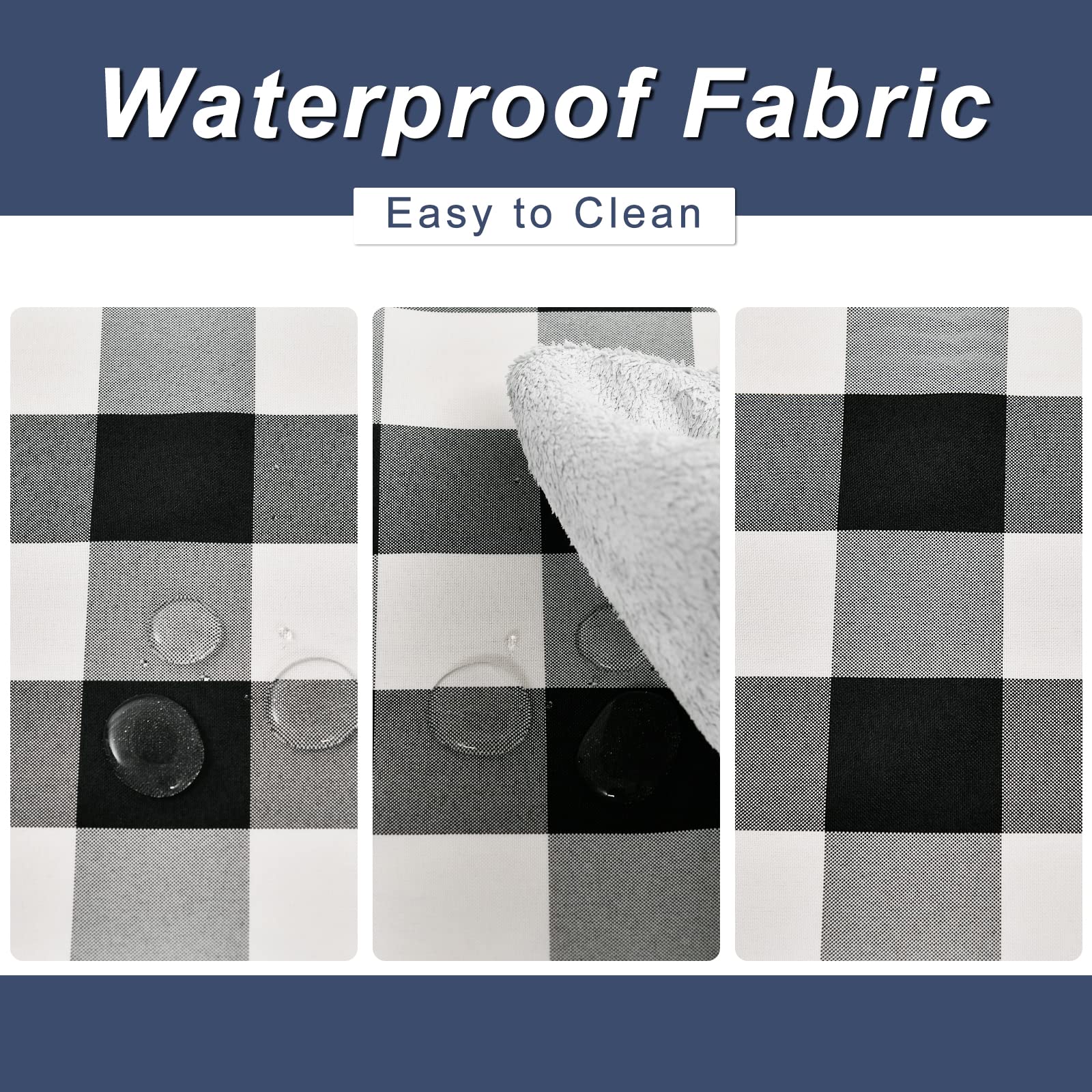 Hiasan Buffalo Plaid Table Runner, Classic Farmhouse Black And White Tabletop Collection, Waterproof Table Runner For Kitchen Di