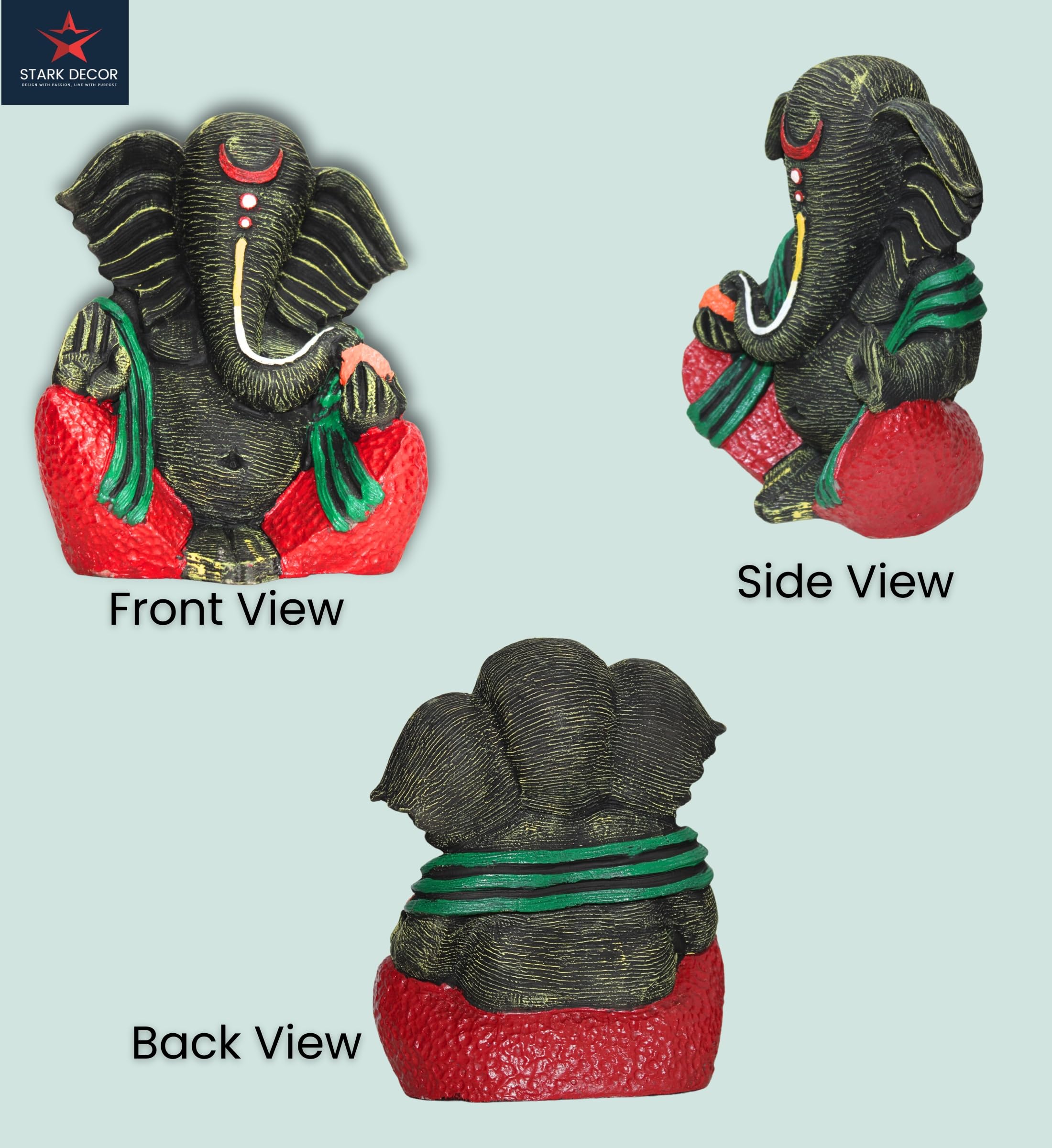 Stark Dcor Opulent Ganesh Display Pedestalganpati Idol For Home Decor Puja Lord Ganesh Statue Gift For Office Desk Puja Room Fig