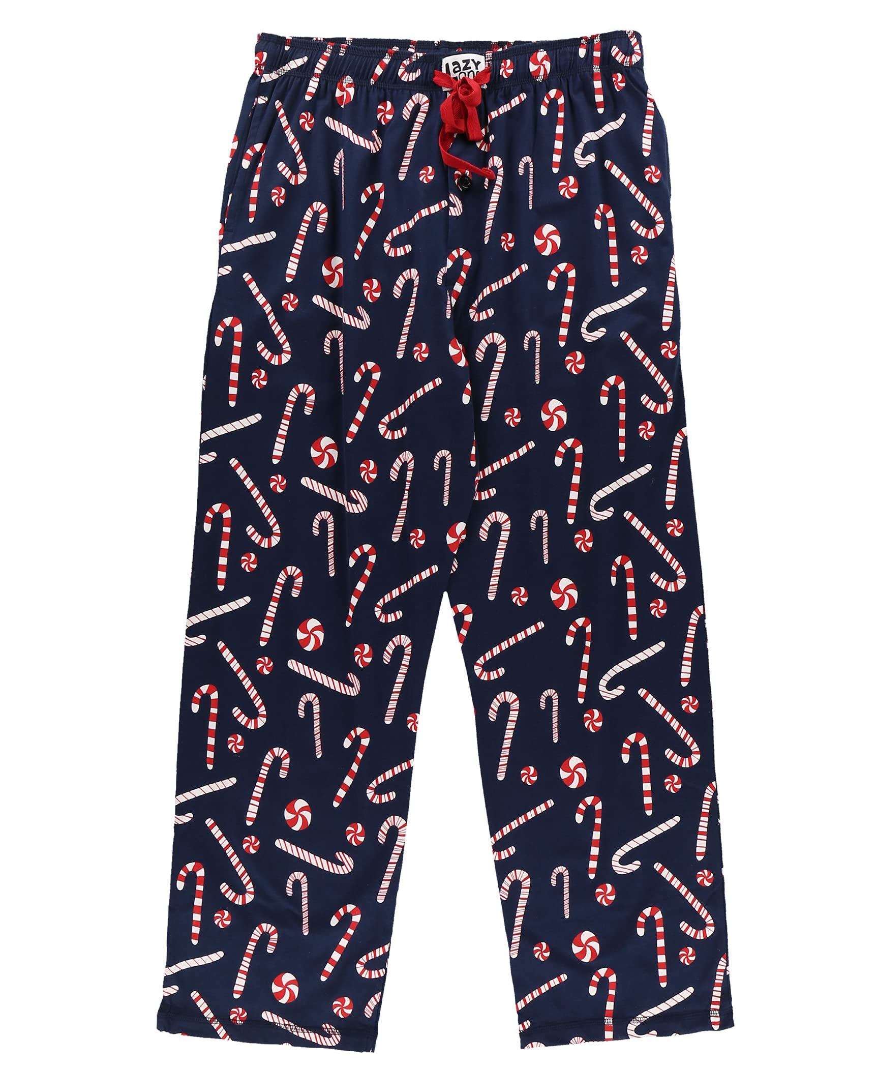 Lazy One Pajama Pants for Men, X-Small, Cotton, Candy Cane, Funny Lounge Bottoms