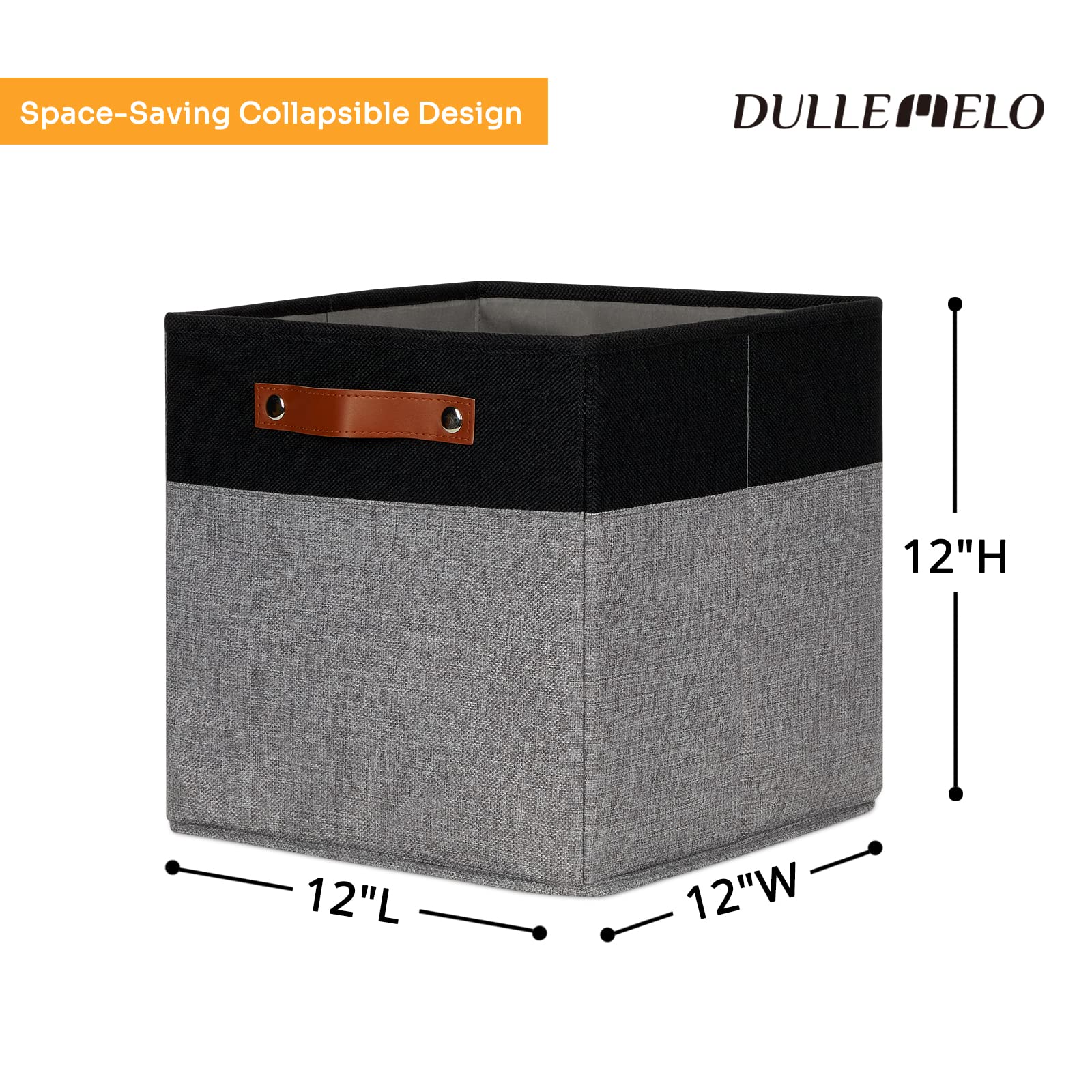 Dullemelo 12X12 Storage Cubes, Collapsible Sturdy Cube Storage Bins With Handles For Organizing,Fabric Storage Cubes Baskets For