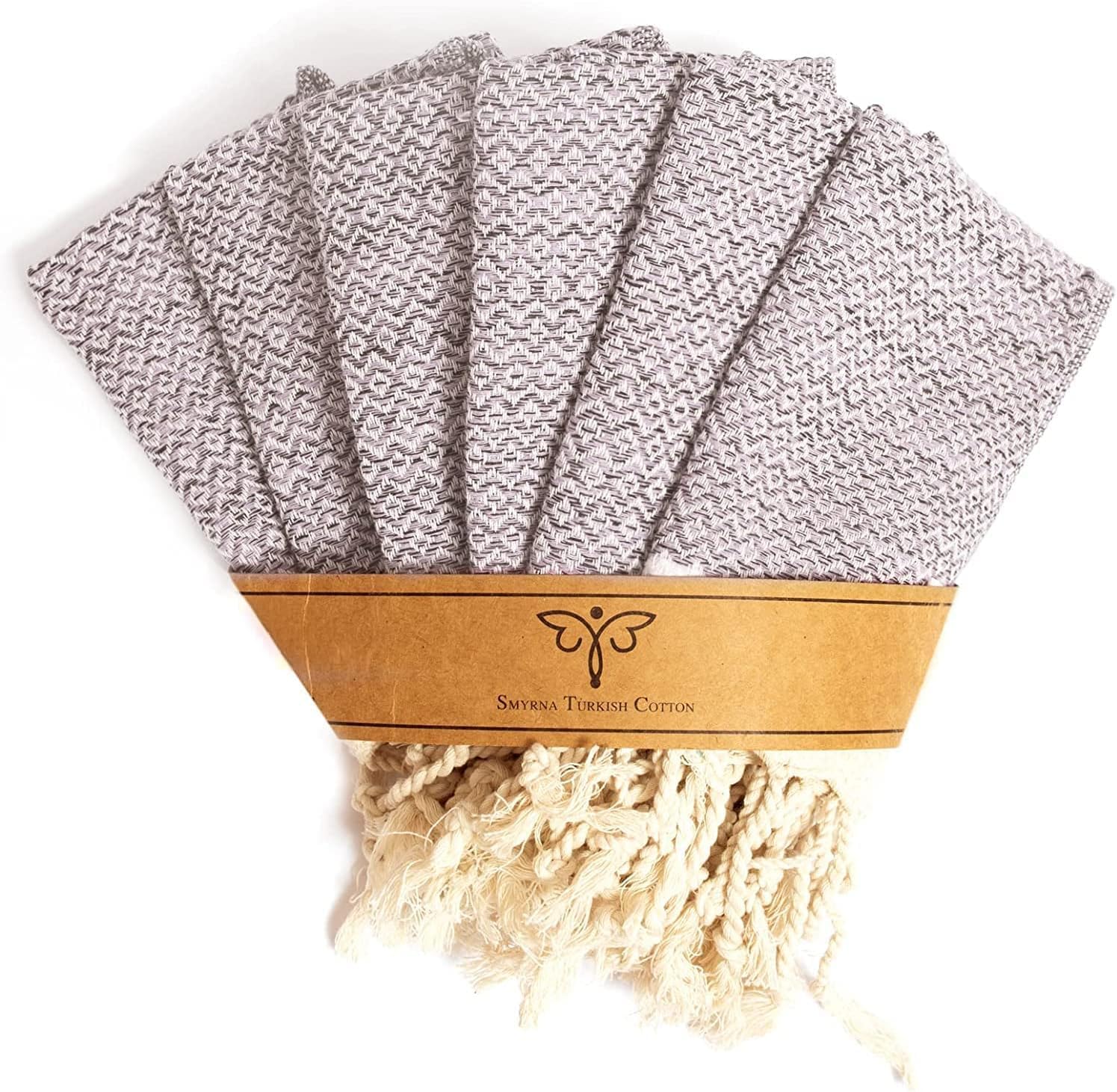 Smyrna Turkish Cotton Wash Cloths Pack of 6  100% Natural Cotton  12''x17''  Versatile Bath Towels for Bathroom  Hotel  SPA  Soft  Absorbent  Prewashed and Quick Dry Turkish Hand Towels (Blush Pink)