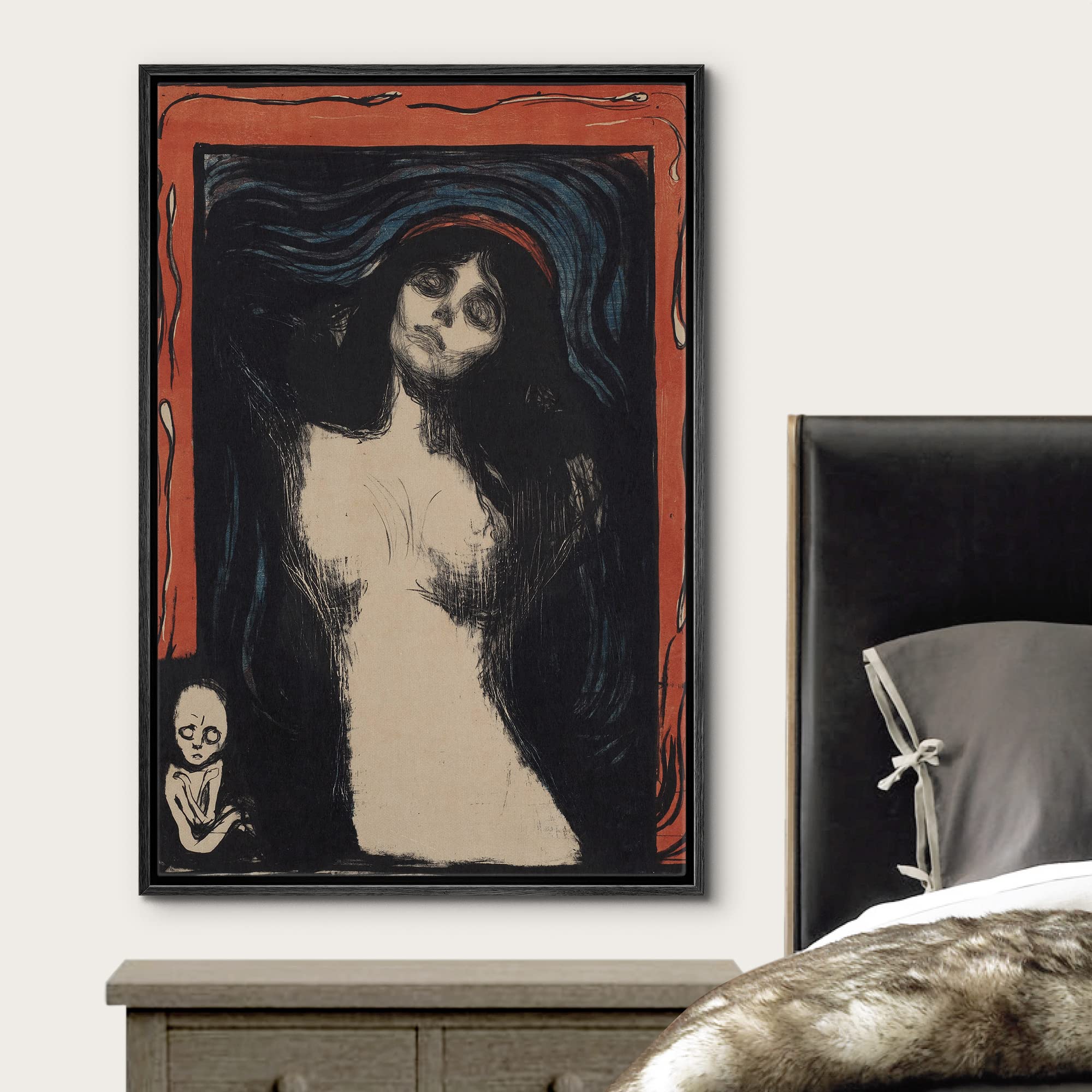 Wall26 Framed Canvas Print Wall Art Madonna By Edvard Munch People Historic Illustrations Fine Art Traditional Scenic Colorful D