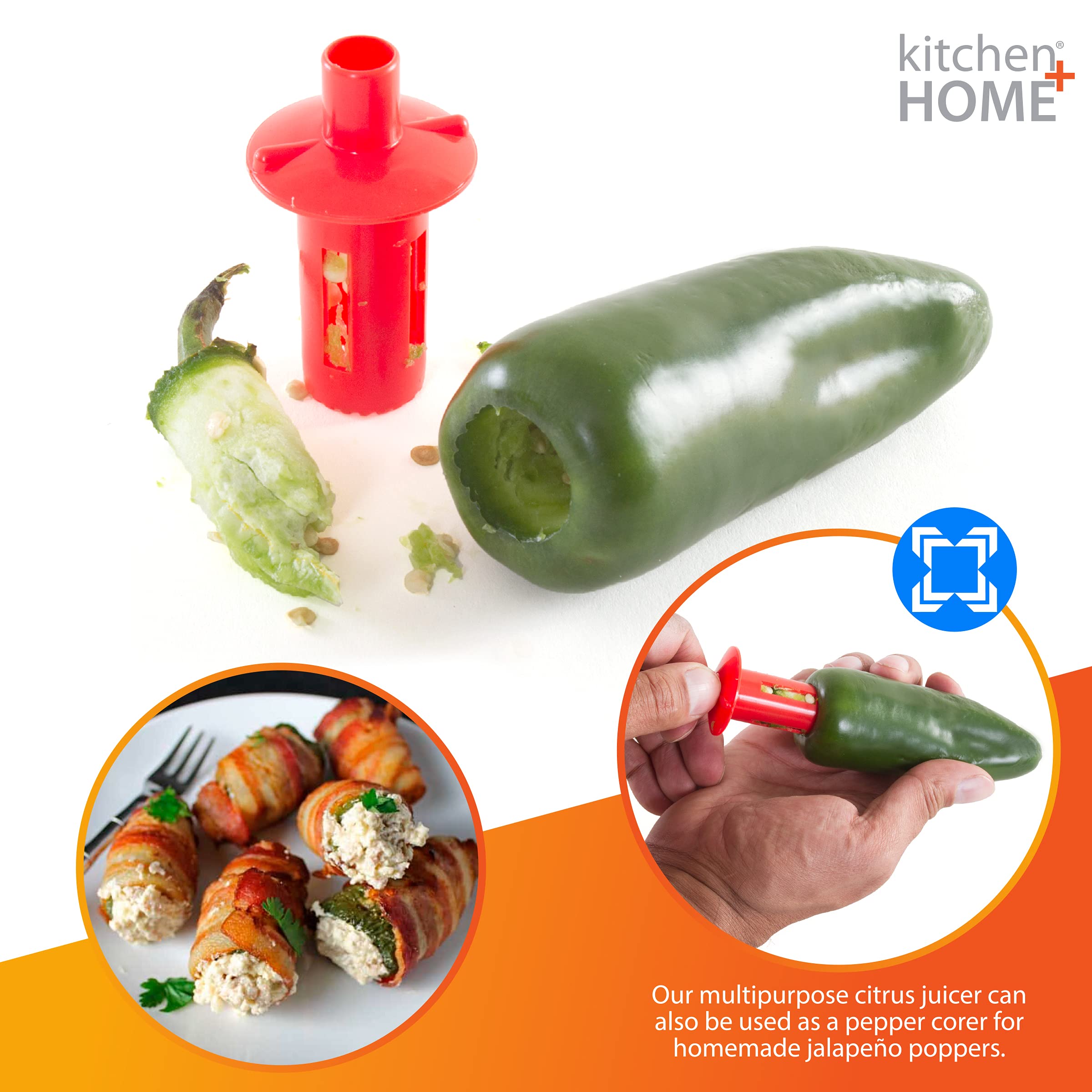 Kitchen + Home Citrus Tap - Portable Lemon Lime Juicer, Orange Citrus Spout And Jalapeo Corer - 3 Pack