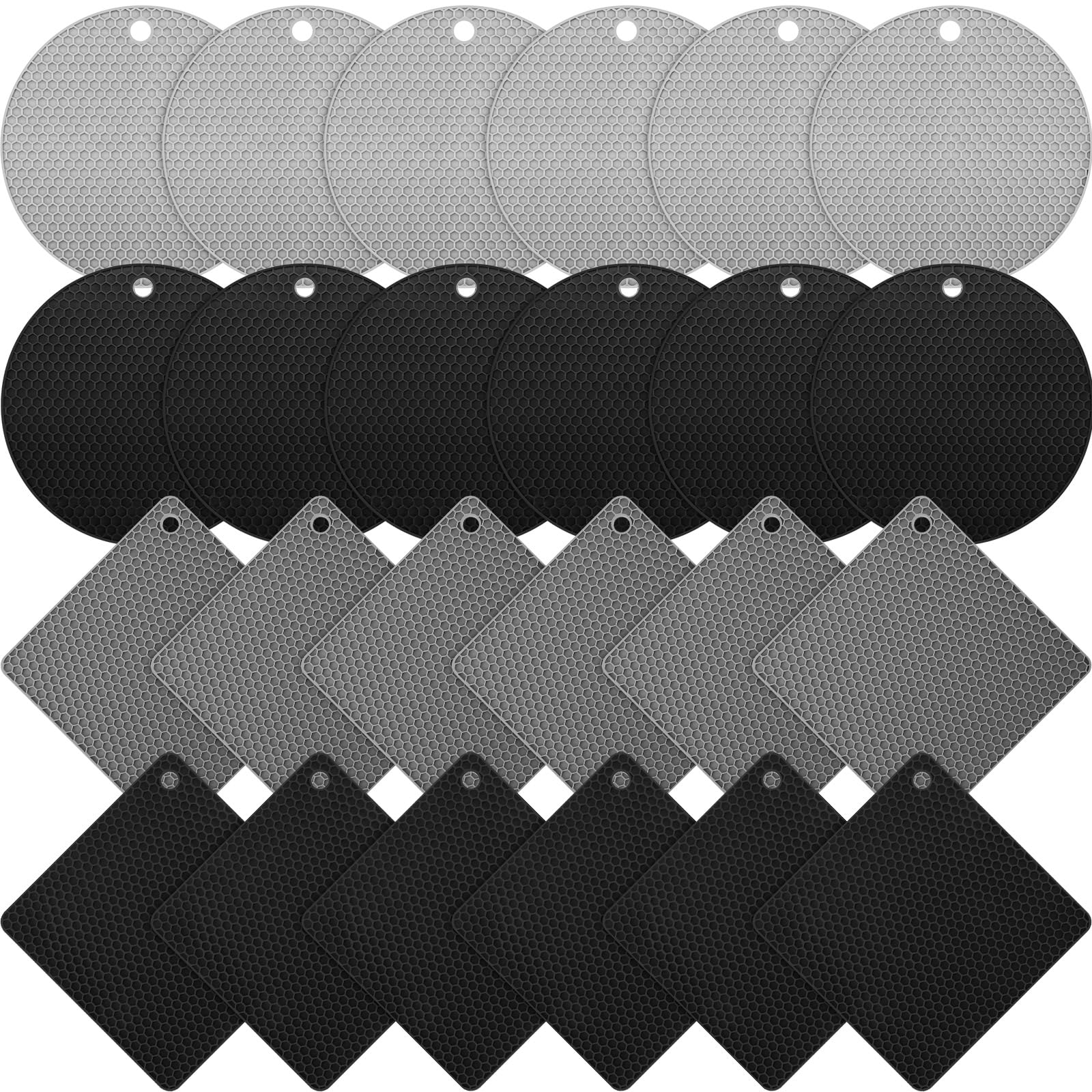 Dandat 24 Pcs Silicone Trivets For Hot Dishes Non Slip Hot Pads For Kitchen Multipurpose Pot Holders For Kitchen Easy To Wash He