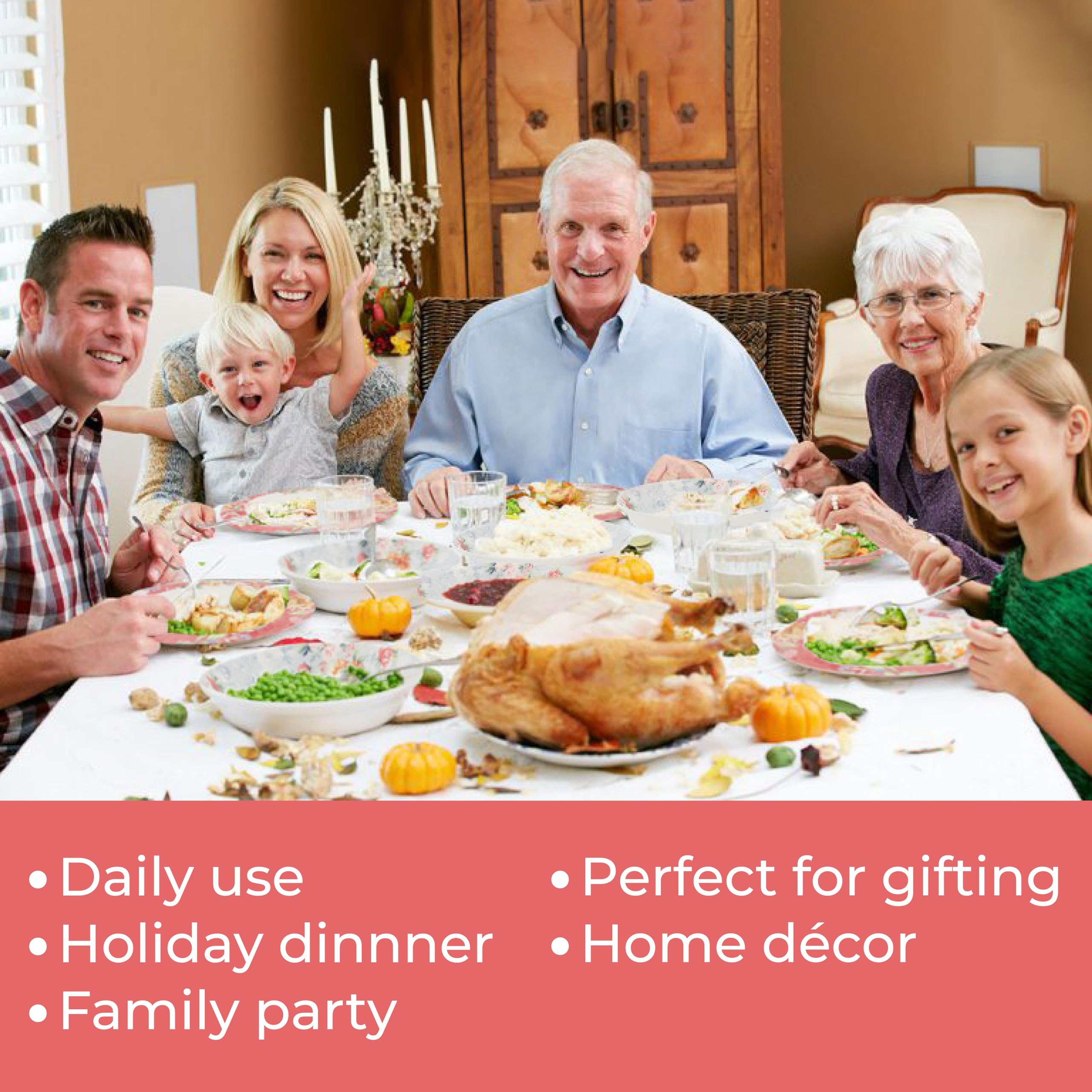 Tudor 12-Piece Premium Quality Round Porcelain Dinnerware Set, Service for 4 - Rosemary, See 10 Designs Inside!