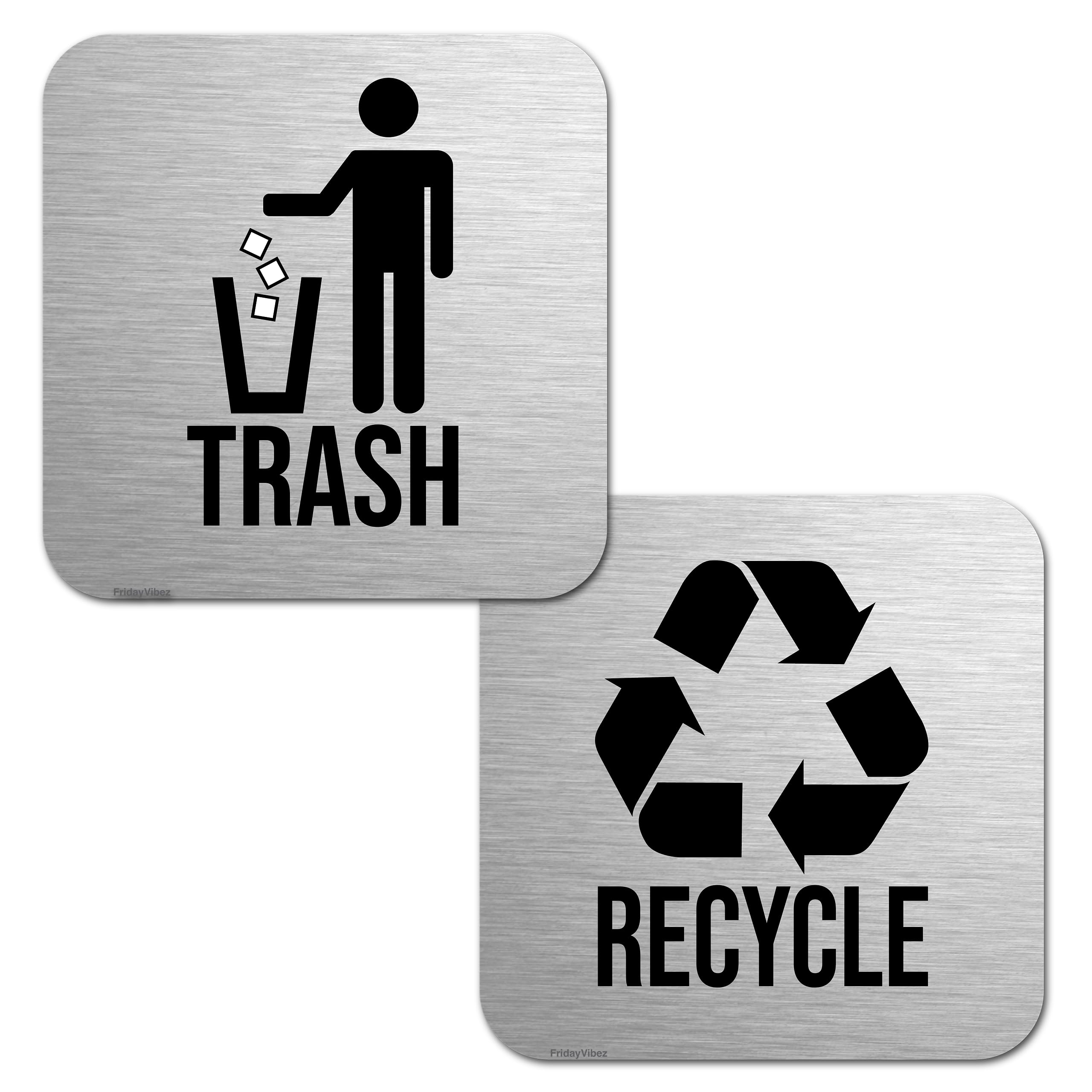Recycle And Trash Magnets For Kitchen Trash Cans And Recycling Bins, Indoor Trash And Recycle Magnet Combo For Garbage Can Logo