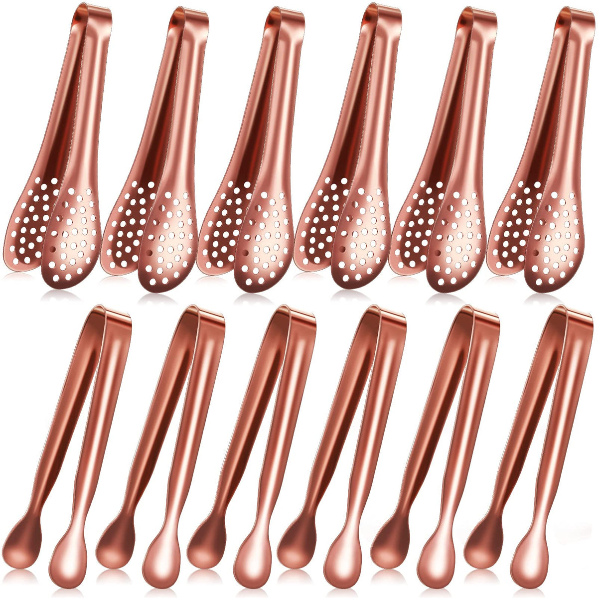 Vesici 12 Pieces Mini Serving Tongs Small Tongs Serving Utensils, Ice Tongs Mini Sugar Tongs, Small Tongs For Appetizers, 5 Inch