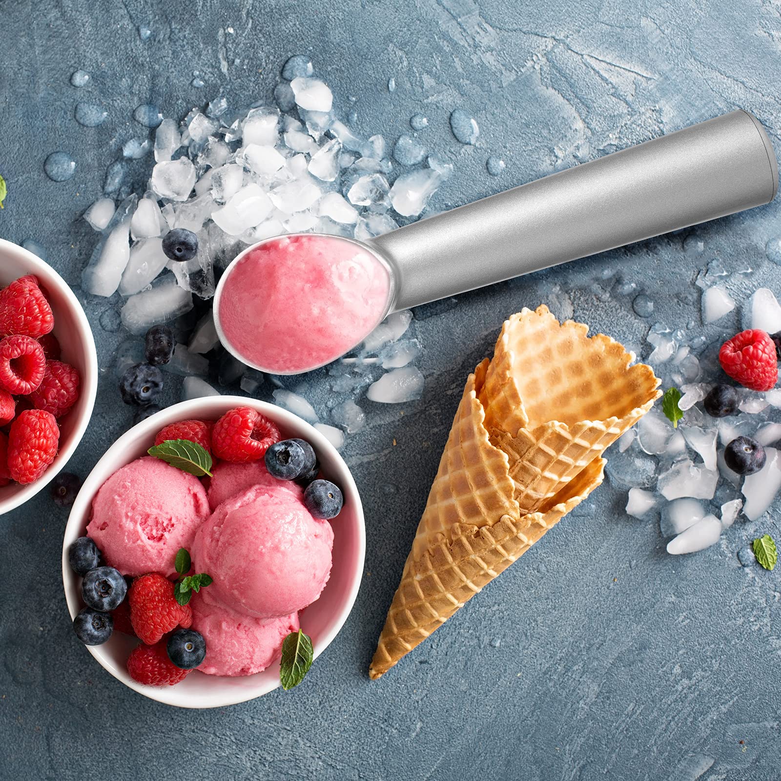 Nuenen 5 Pack Ice Cream Containers 1Qt Freezer Storage Tubs With Silicone Lids And Spoon For Homemade Ice Cream Reusable, Sorbet