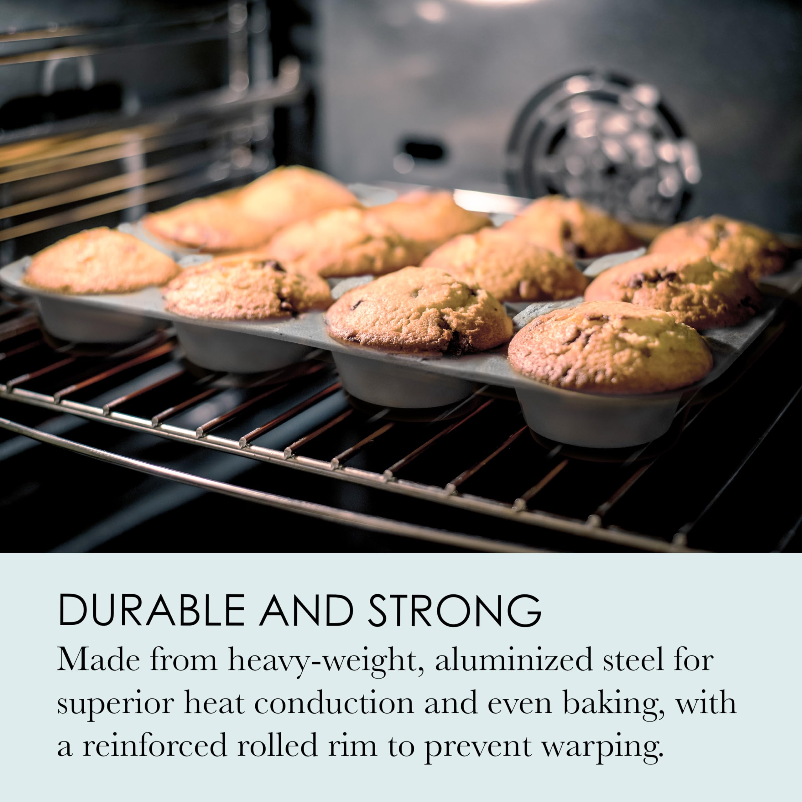 Chicago Metallic Commercial Ii Traditional Uncoated 12-Cup Muffin/Cupcake Pan, 15.75-Inch By 11-Inch