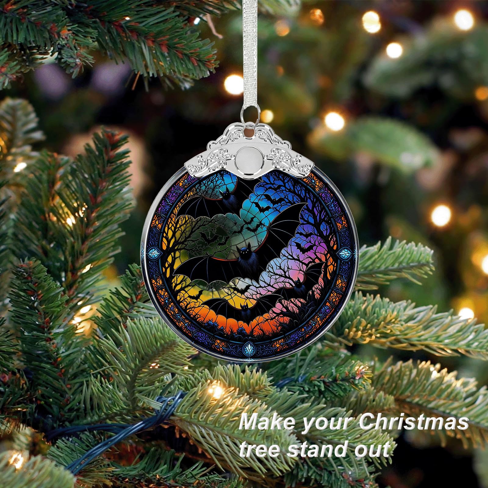 Book Tree Christmas Ornament Unique - Book Lover Ornament Glass for Christmas Tree Decorations- Holiday Keepsake Present Exchang