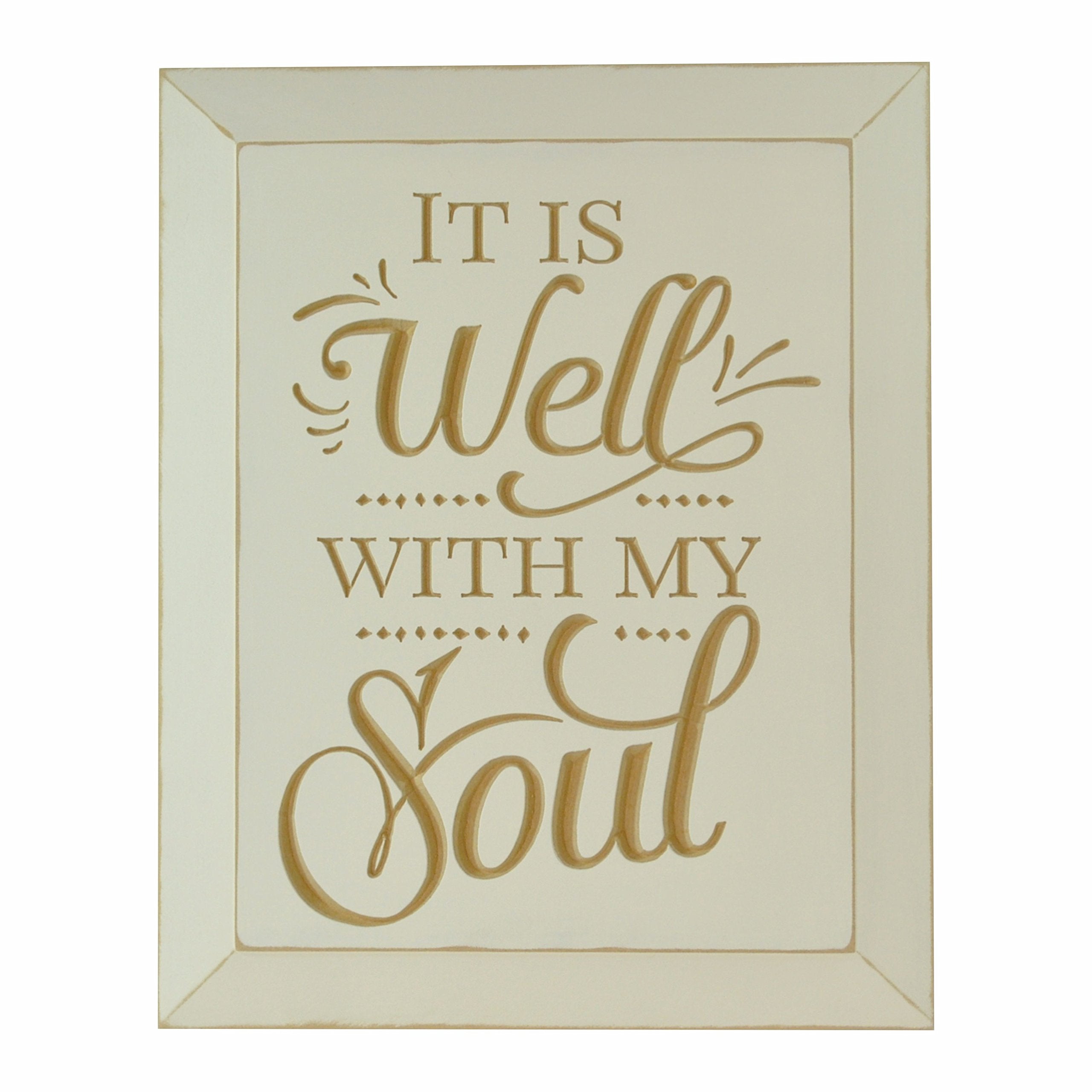 It is Well with My Soul Carved Wood Sign with Beveled Edge 12x15