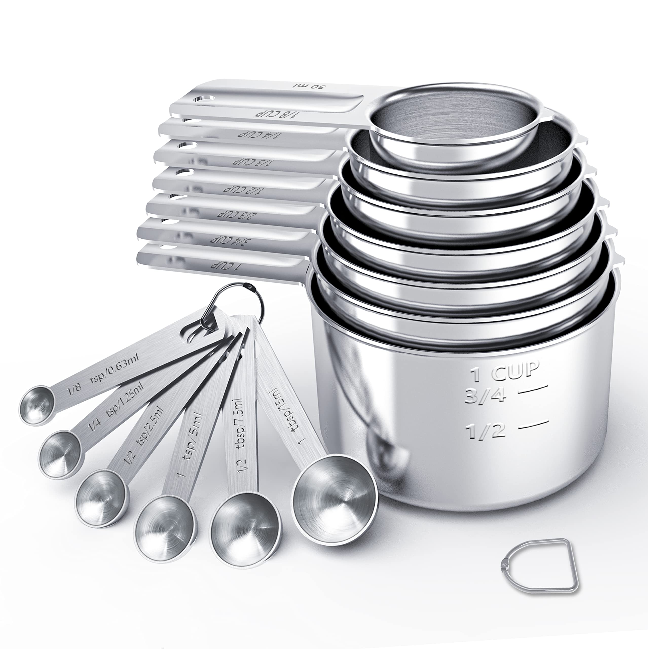 Tiluck Stainless Steel Measuring Cups & Spoons Set, Cups And Spoons,Kitchen Gadgets For Cooking & Baking (Xx-Large)