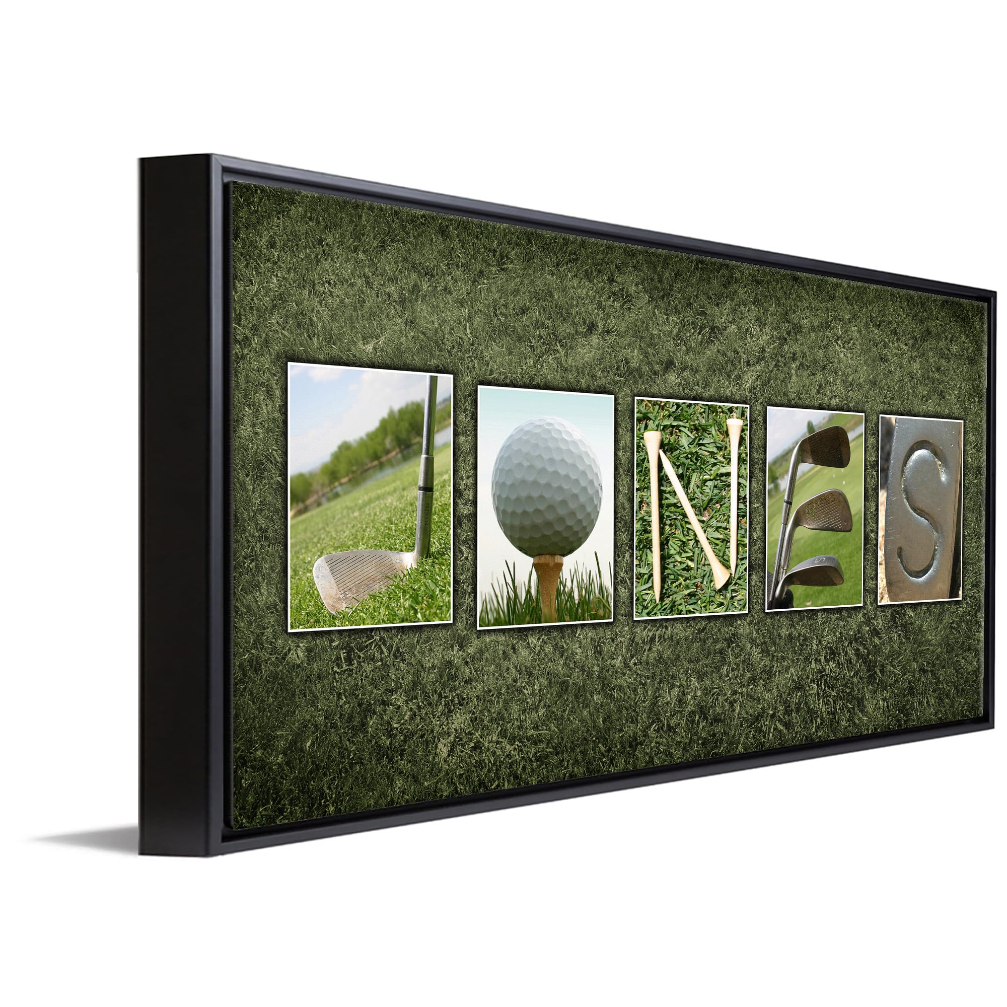 Framed Canvas - Personalized Golf Name Art - Perfect And Unique Customized Gift For The Golfer Or Golf Enthusiast