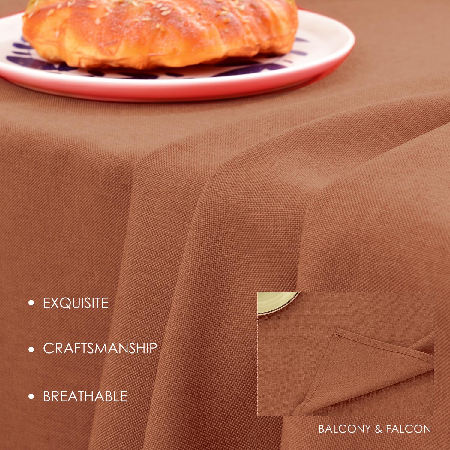 BALCONY & FALCON Table Cloth for 6ft Rectangle Tables - Waterproof, Wrinkle-Free Farmhouse Tablecloth for Dining, Kitchen, Fall