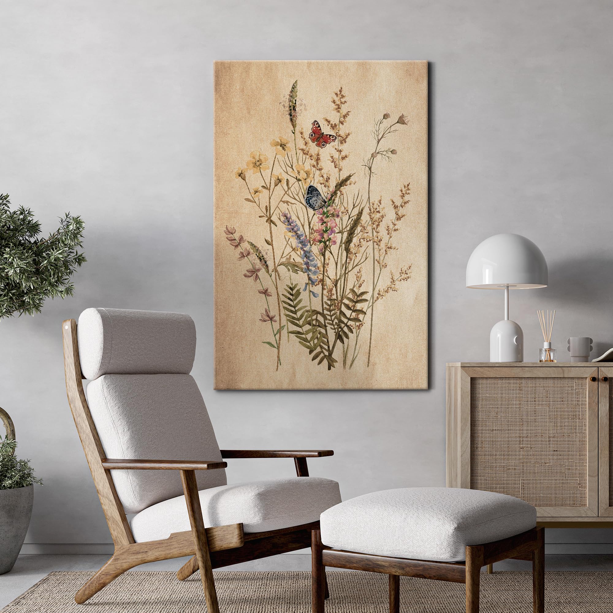 Wall26 Canvas Print Wall Art Vintage Garden Wildflower Still Life Nature Wilderness Illustrations Modern Art Botanical Floral Fa
