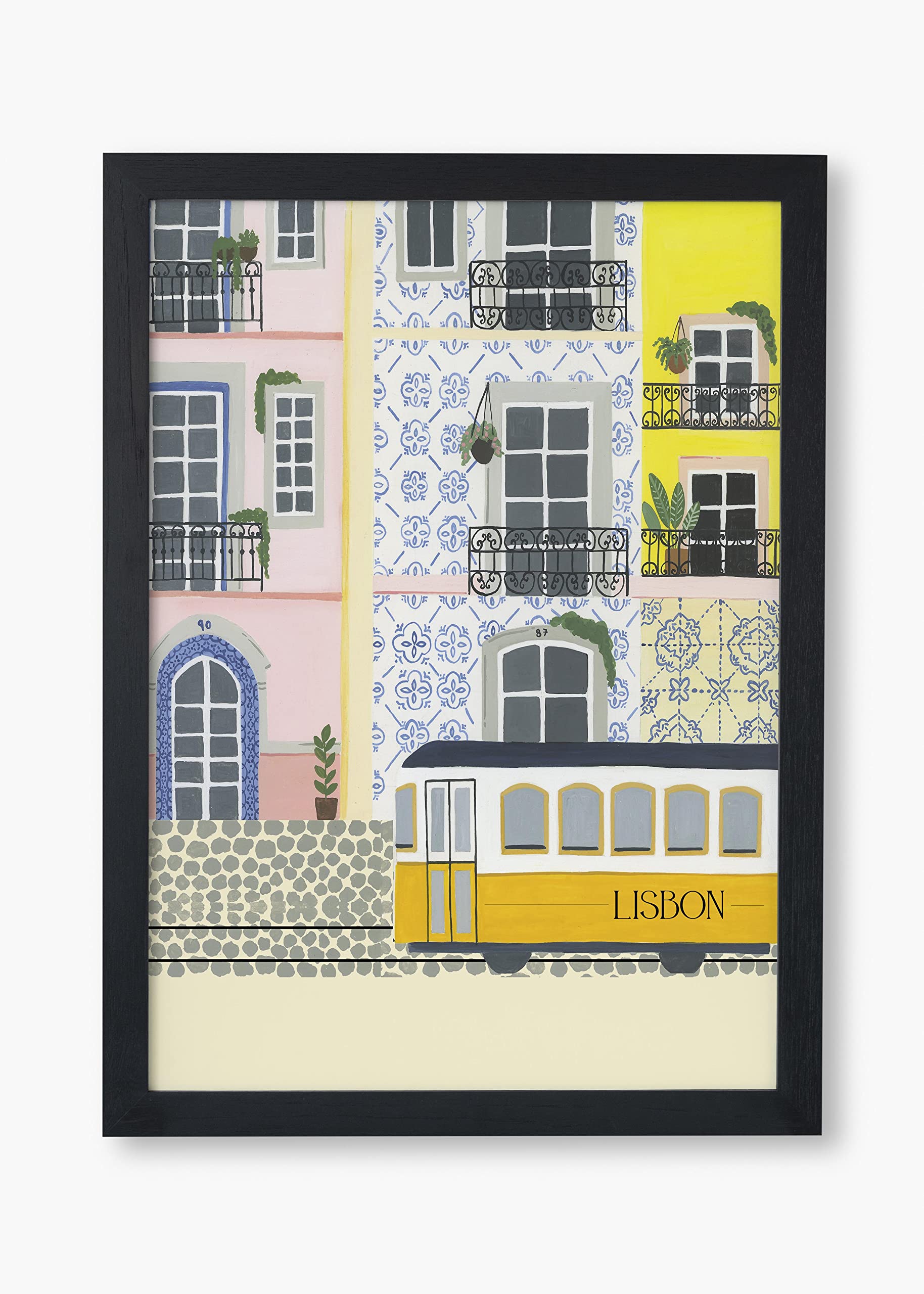 The Spring Palette | Lisbon - Travel Inspired Modern Wall Painting | Modern Art Painting For Living Room Bed Room And Office | 1