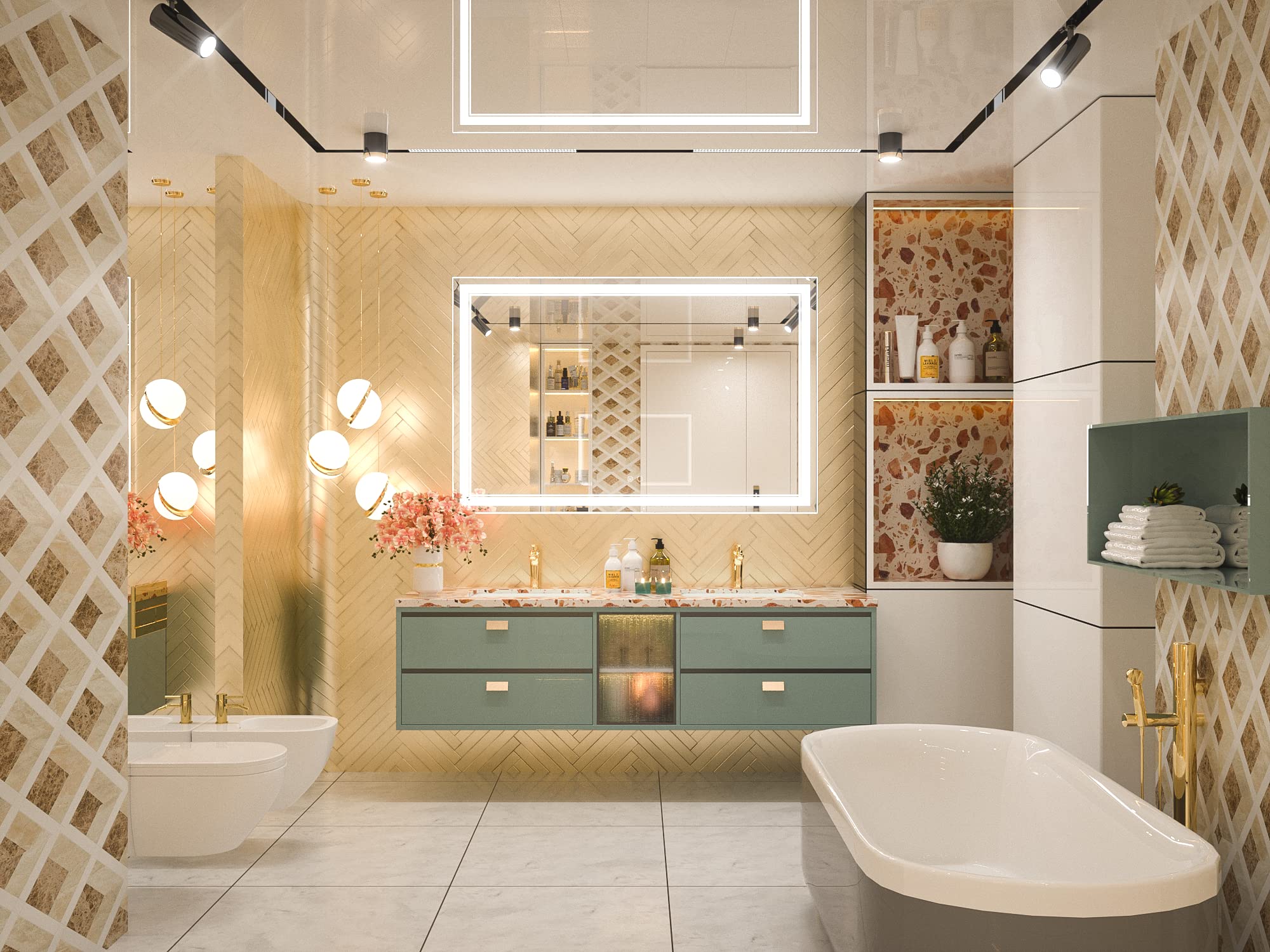 Keonjinn LED Mirror Bathroom Mirror with Lights  Frontlit LED Vanity Mirror  Wall Mounted Anti-Fog Dimmable Lighted Makeup Mirror  IP54 and ShatterProof (Horizontal/Vertical) (55x36)