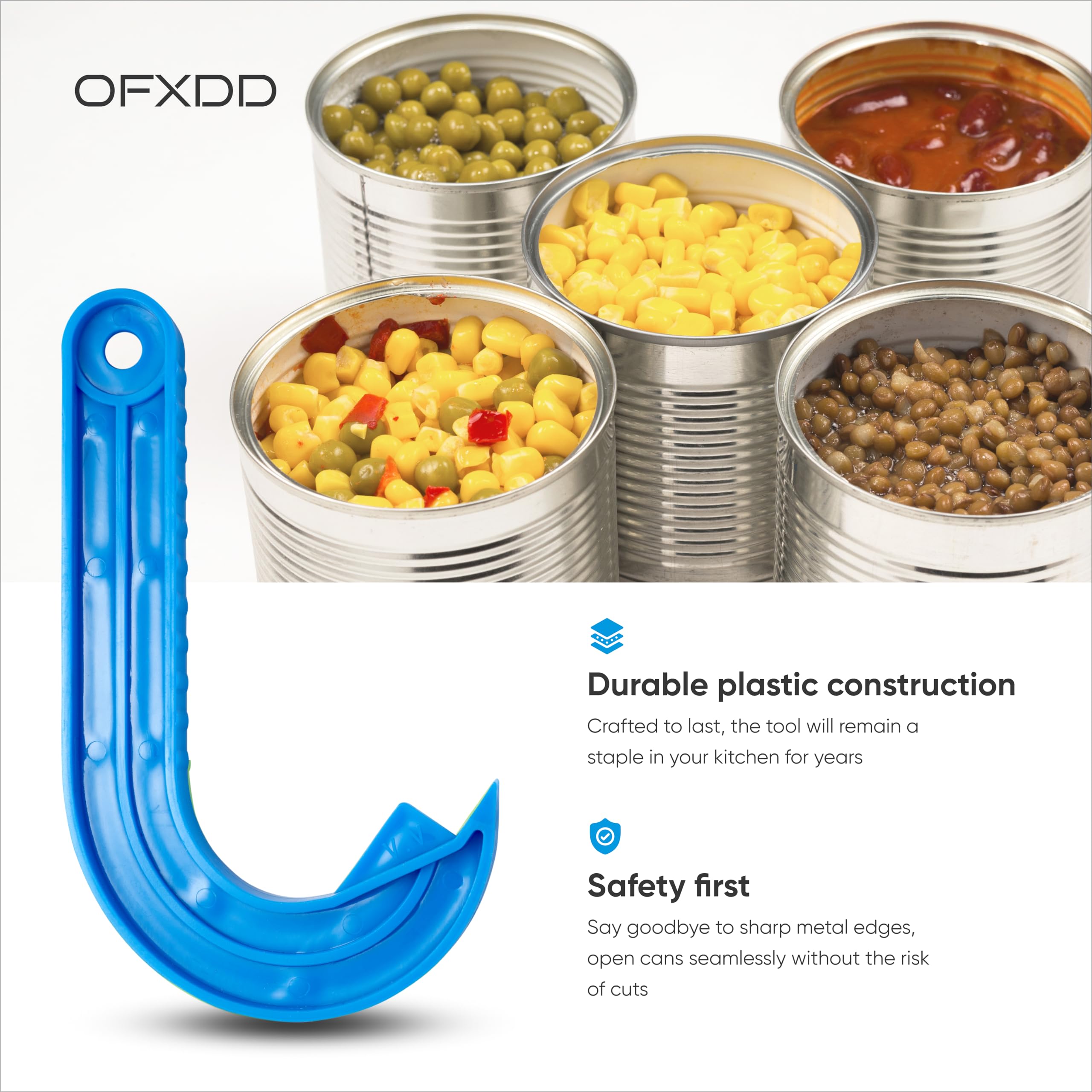 Can Manual Hook Opener - Pet Food Can Puller Opener - Easy Ring-Pull Food Openers (1 Color)