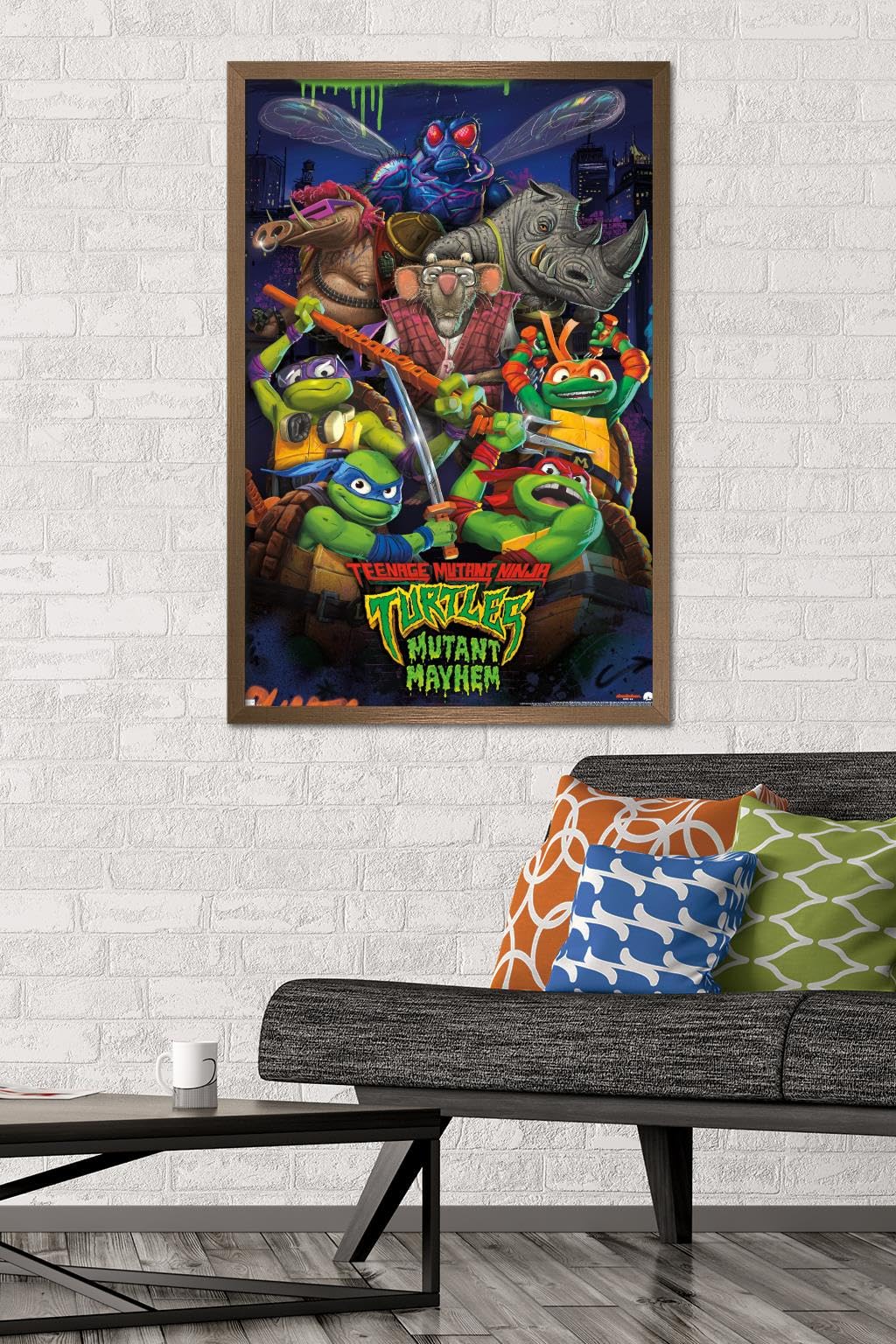 Trends International Teenage Mutant Ninja Turtles: Mutant Mayhem - Group Wall Poster, 22.37'' X 34.00'', Bronze Framed Version