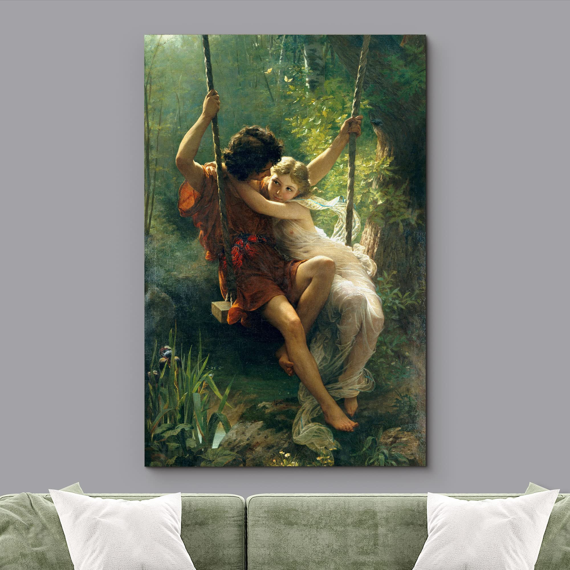 Spring Time By Pierre Auguste Cot Giclee Canvas Prints Wrapped Gallery Wall Art | Stretched And Framed Ready To Hang - 24'' X 36