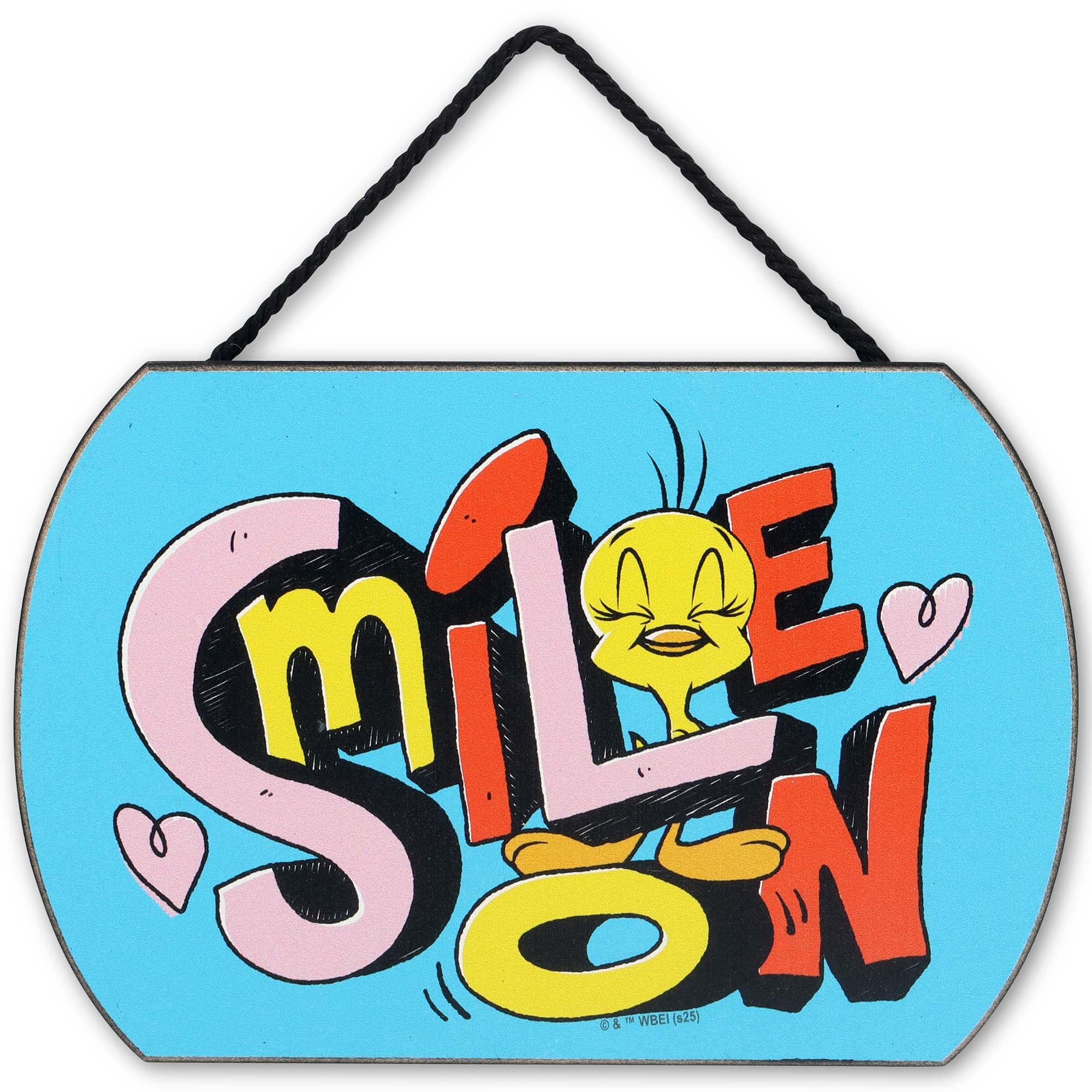 Looney Tunes Tweety Bird Smile On Hanging Wood Wall Decor - Cute Tweety Sign for Home or Office