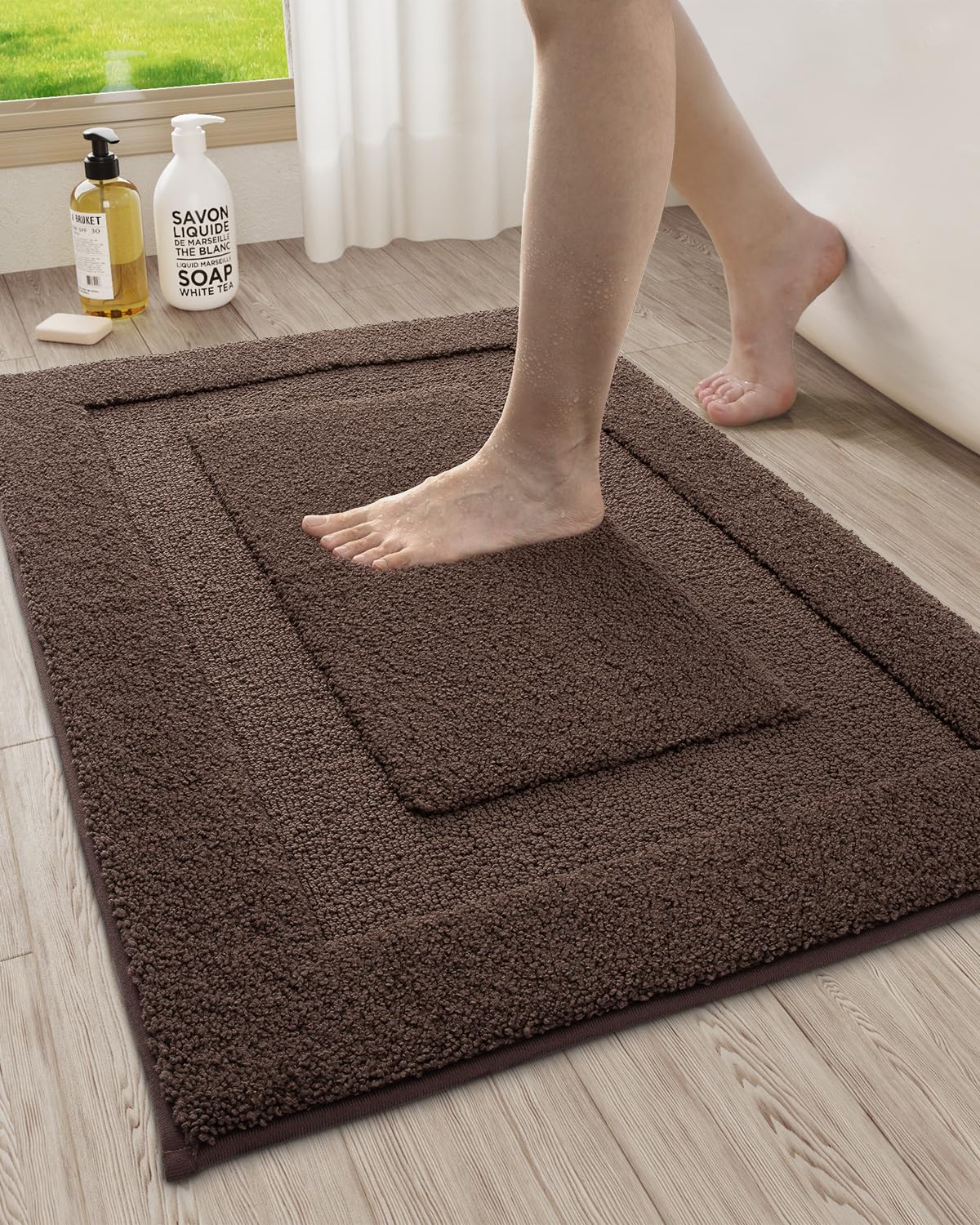 Lumi Bathroom Rugs, 24''X36'' Ultra Soft Bath Mats For Bathroom, Absorbent Bath Mat, Microfiber Washable Bath Rug, Non Slip Rubb