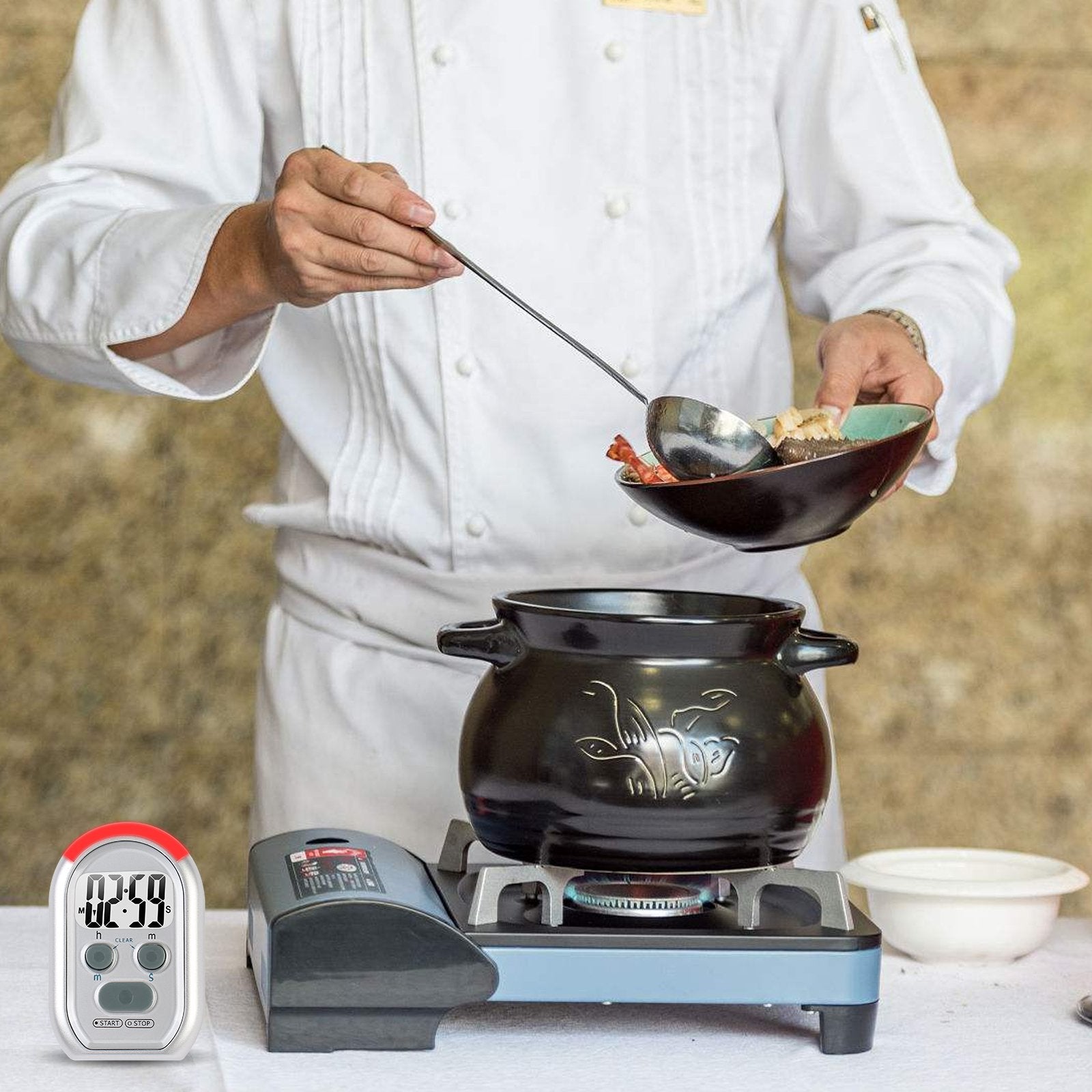 Zyqy X-Wlang 3-In-1 Alerts Timer 1013 With Vibration ,Beep And Flash.(Kitchen Timer ,Medical Timer,Therapeutic Timer), Silver