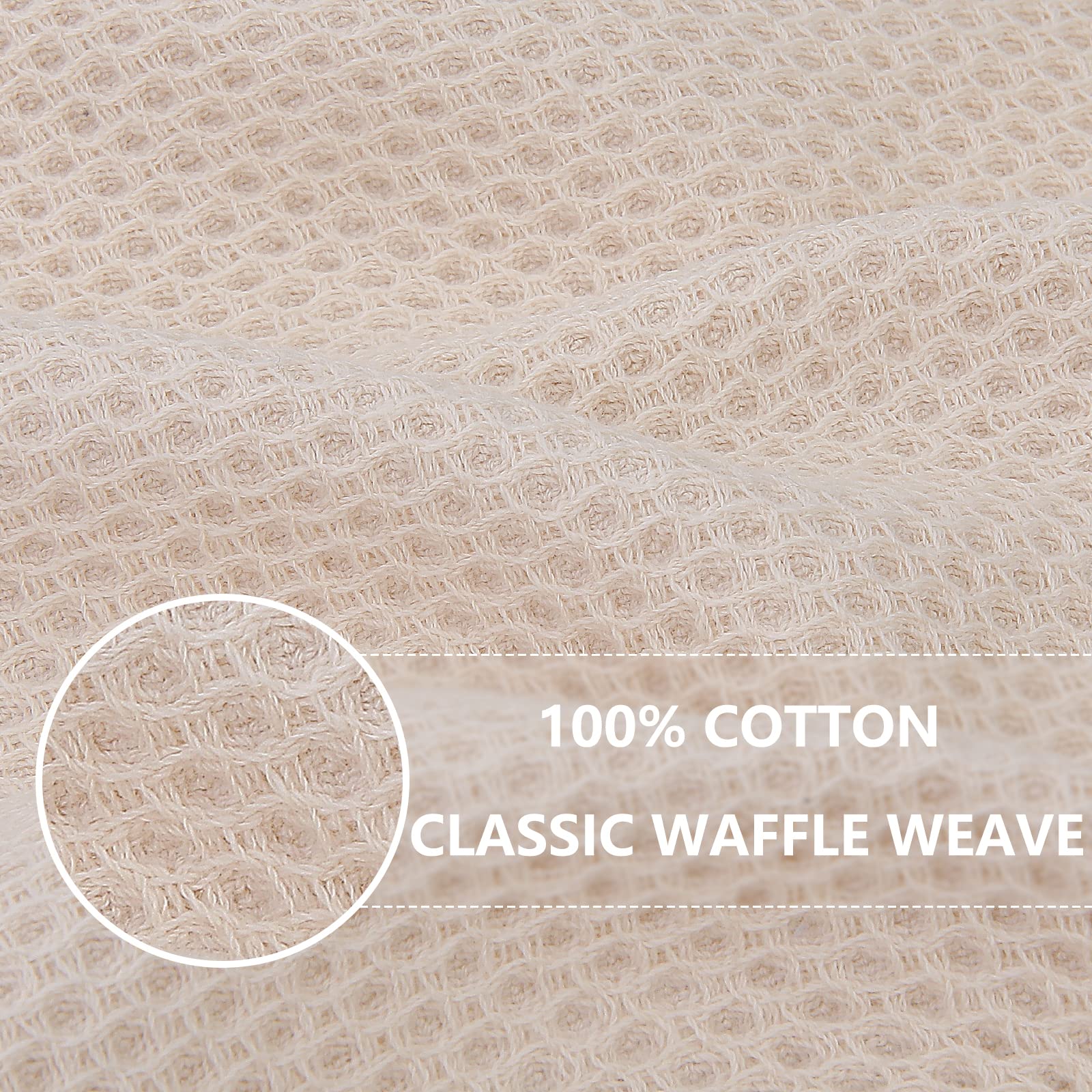 Homaxy 100% Cotton Oversized Waffle Weave Kitchen Dish Towels, Ultra Soft Absorbent Quick Drying Cleaning Towel, 20 x 28 Inches,