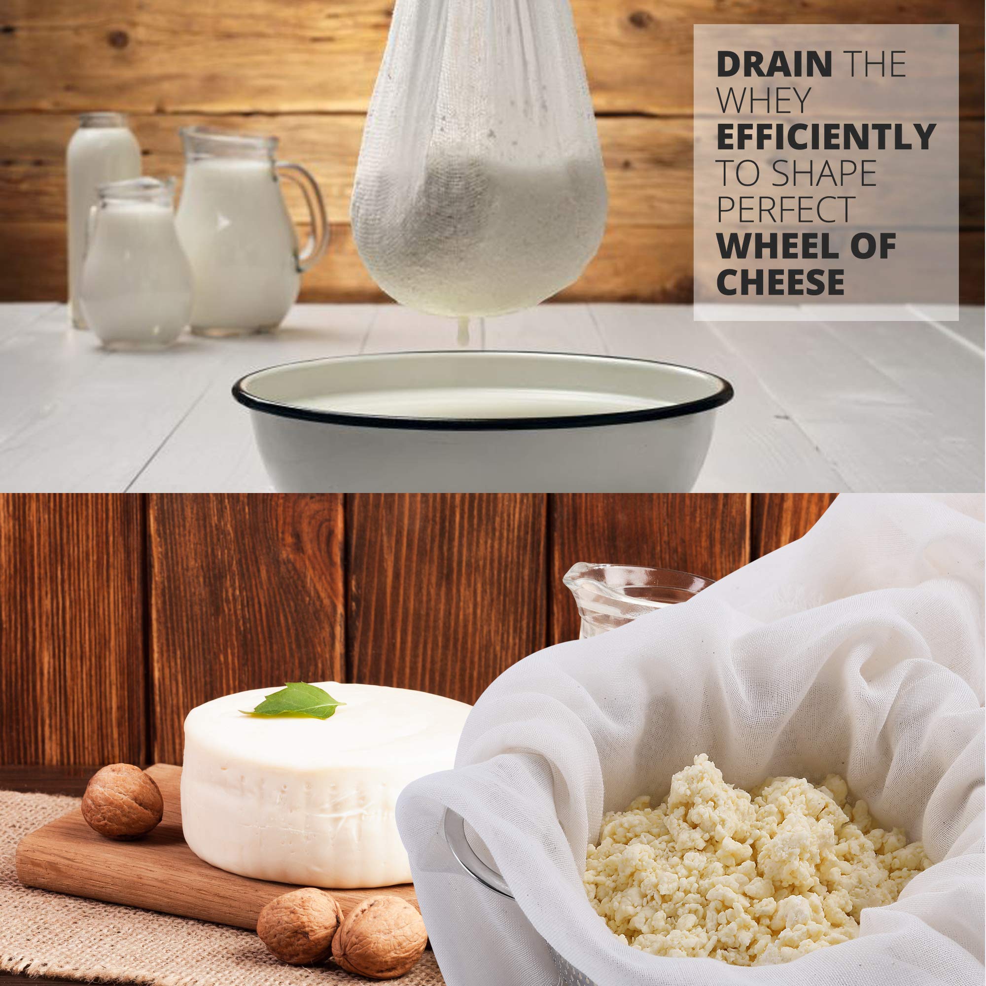 Sufaniq Cheese Cloths, Grade 90 (18 Sq Feet) 100% Pure Cotton Reusable Cheesecloth, Unbleached Ultra Fine Fabric, Cheesecloth Fo