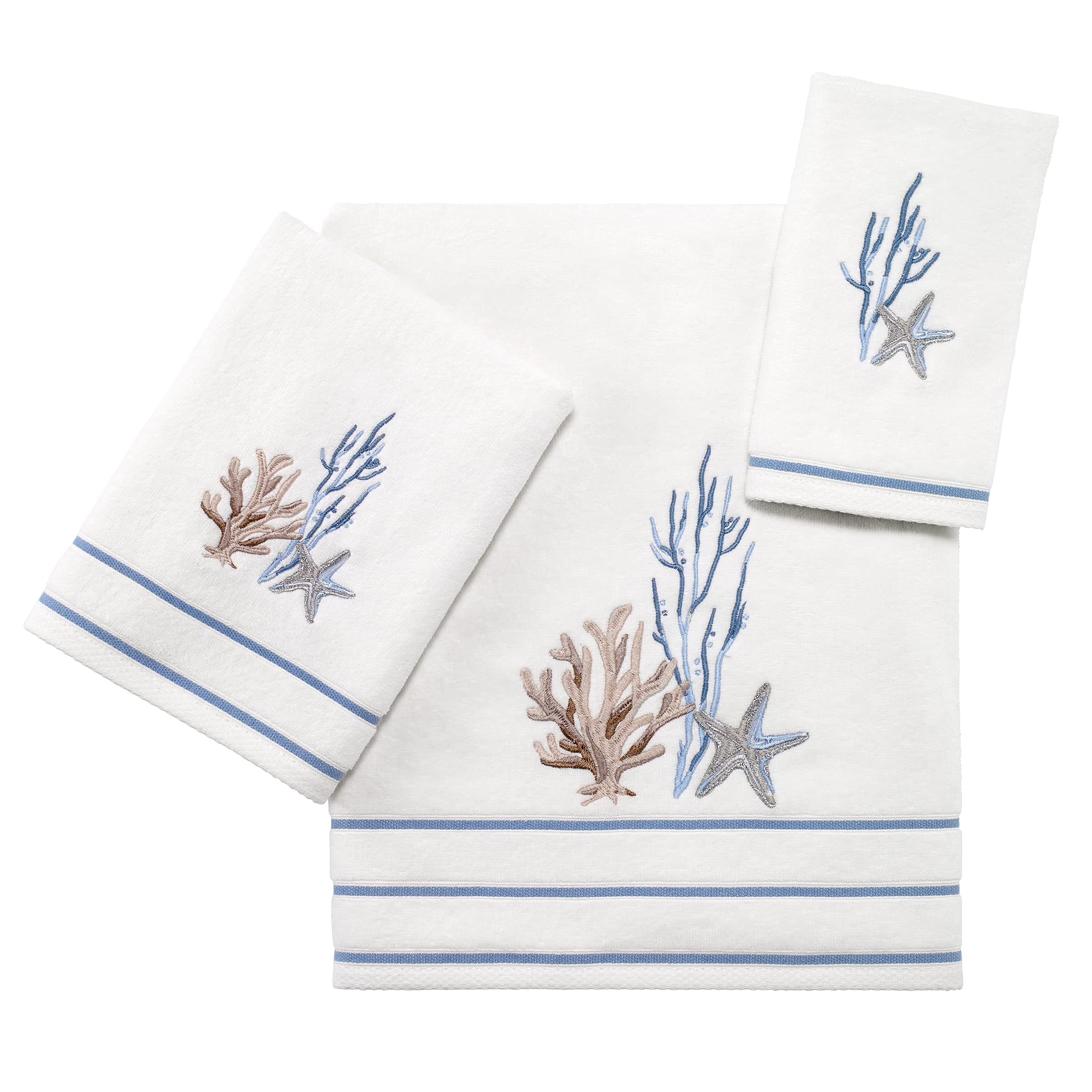 Avanti Linens - Hand Towel, Soft & Absorbent Cotton Towel (Abstract Coastal Collection) 30.00'' X 16.00''