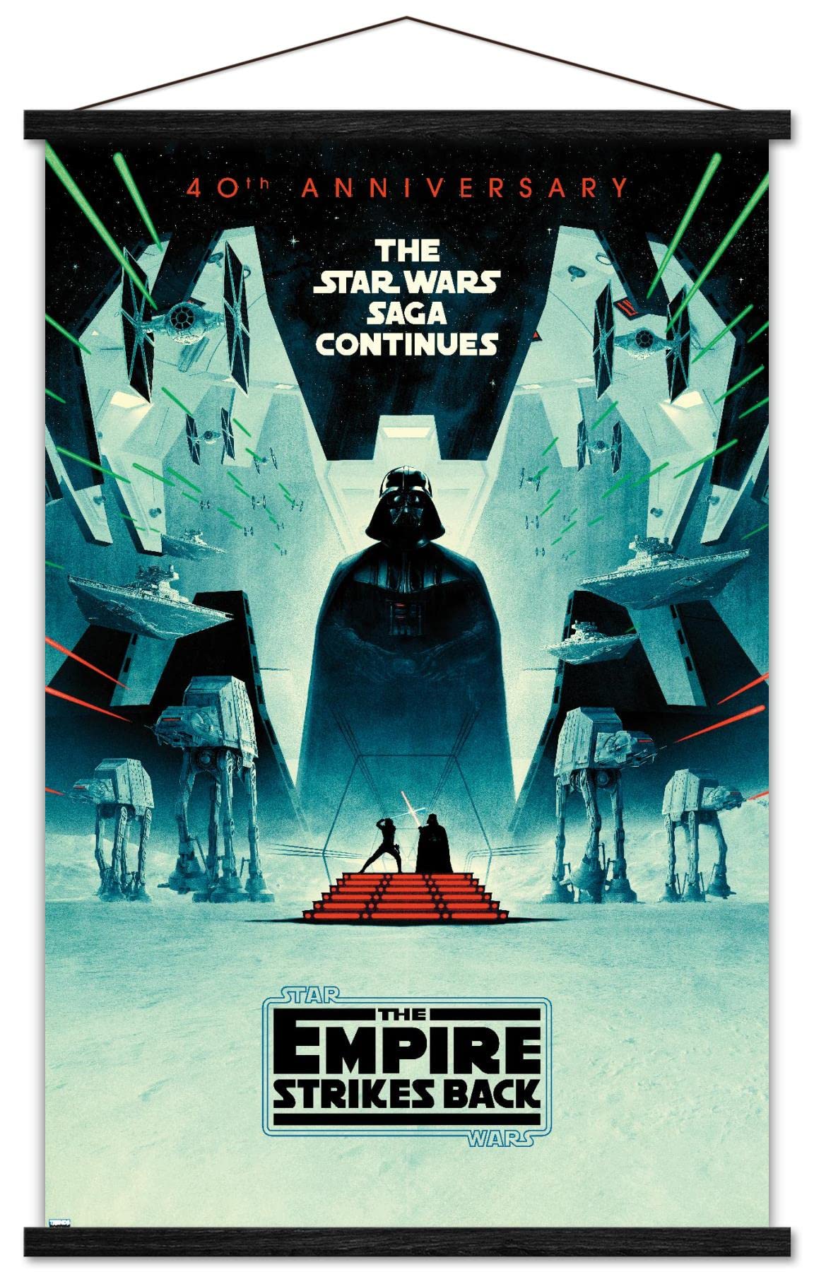 Trends International Star Wars: The Empire Strikes Back - 40Th Anniversary Wall Poster, 22.375'' X 34'', Premium Print And Black