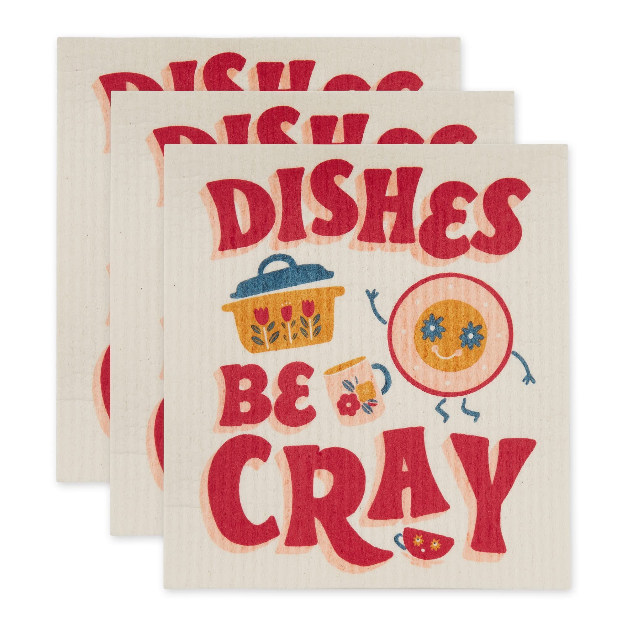 DISHES BE CRAY SWEDISH DISHCLOTH SET/3