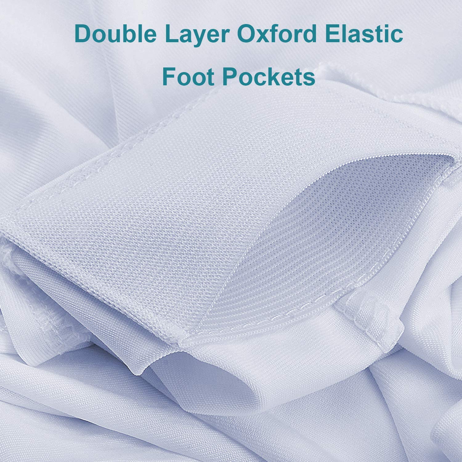 RELIANCER 2 Pack 6FT Rectangular Spandex Table Cover Four-Way Tight Fitted Stretch Tablecloth Table Cloth for Outdoor Party DJ Tradeshow Banquet Vendor Wedding Celebration (2PC 6FT  White)