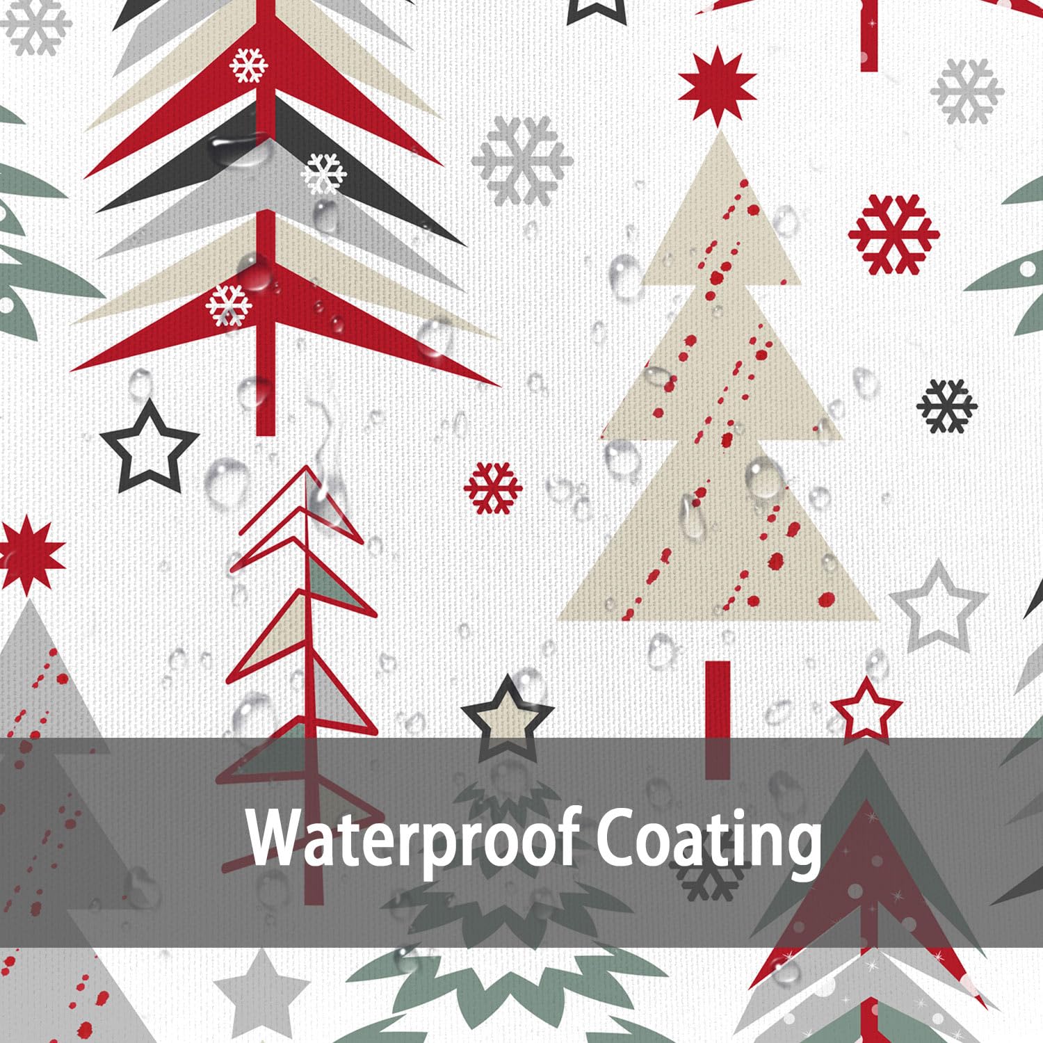 PAOPOED Christmas Tree Shower Curtain 72"x72" Waterproof Polyester Bathroom Curtain Set with Hooks, Model SC114