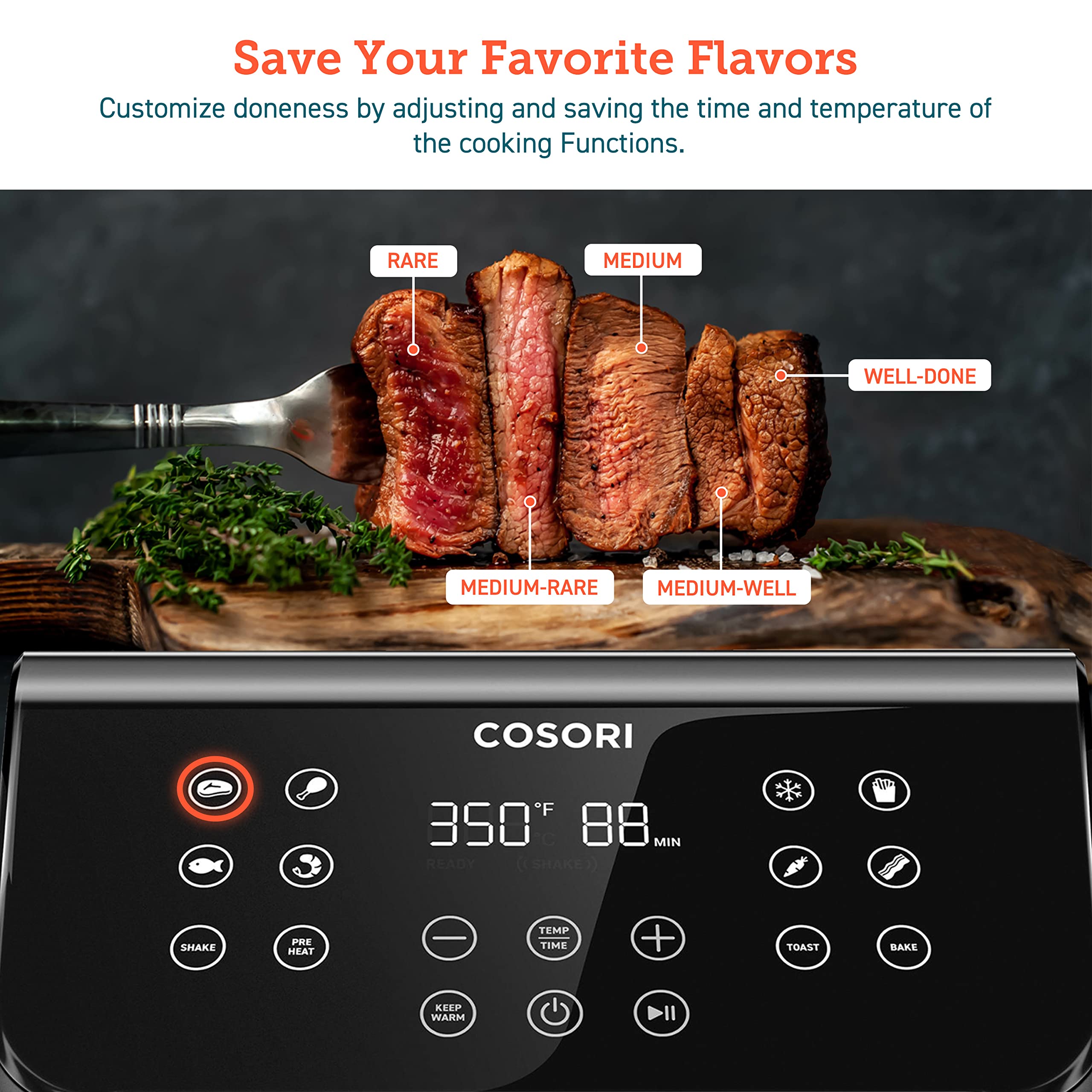 COSORI 12-in-1 Air Fryer, 5.8QT Non-Stick, Black, Model CP358-AF, Fast Cook for Main & Side Dishes, Dishwasher Safe Basket