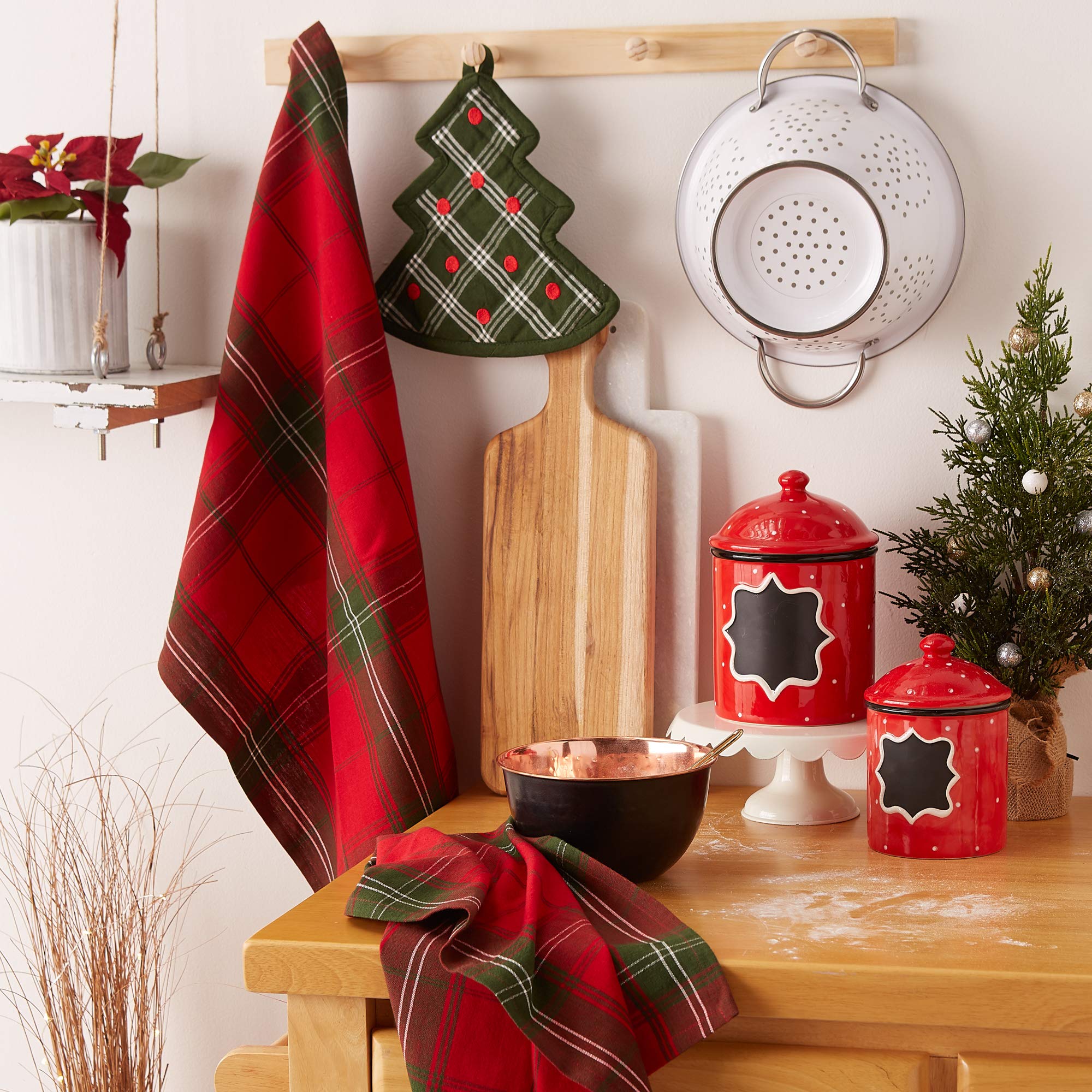 Dii Christmas Kitchen Accessories & D  Cor Gift Set, Pot Holder & Dish Towels, O Christmas Tree, 3 Piece