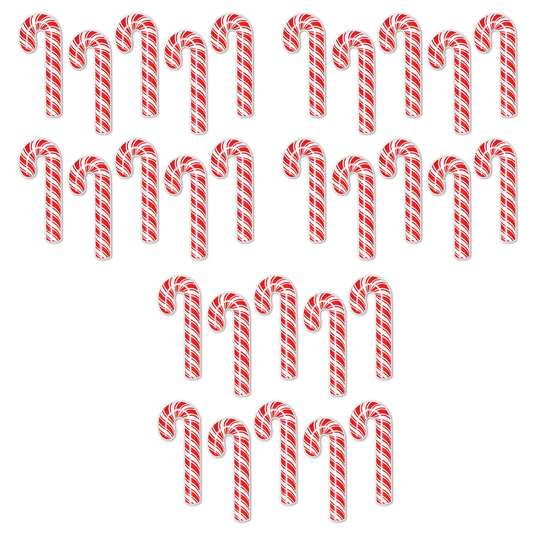 Beistle Mini Candy Cane Cutouts 7.5 (Red/White), Pack of 30