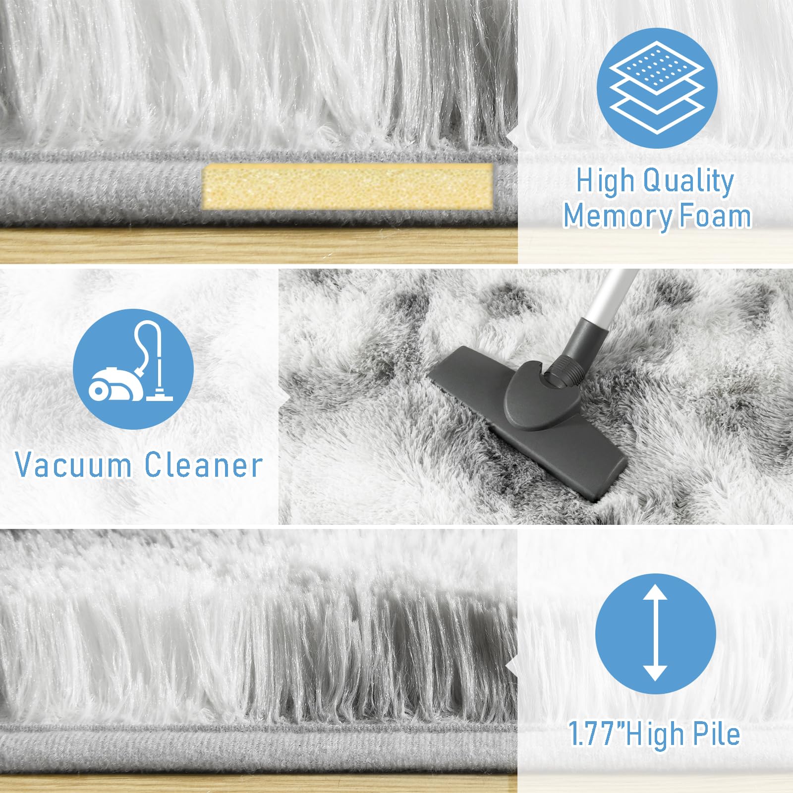 LOCHAS Ultra Soft Indoor Modern Area Rugs 3x5, Fluffy Living Room Carpets for Children Bedroom Home Decor Nursery Rug, Tie-Dyed