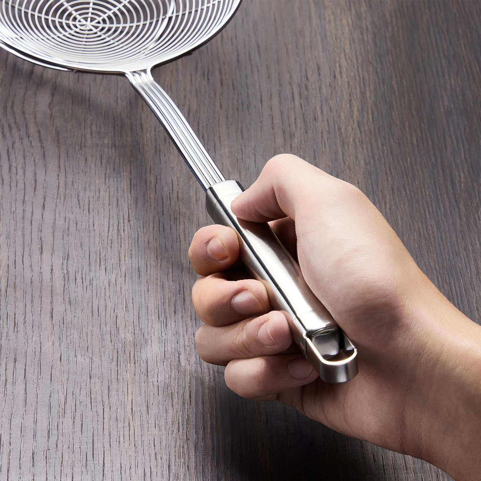 Eisinly Strainer Skimmer Spoon For Cooking And Frying, 6.3 Inches Strainer With Handle Stainless Steel Kitchen Utensils Fryer Sc