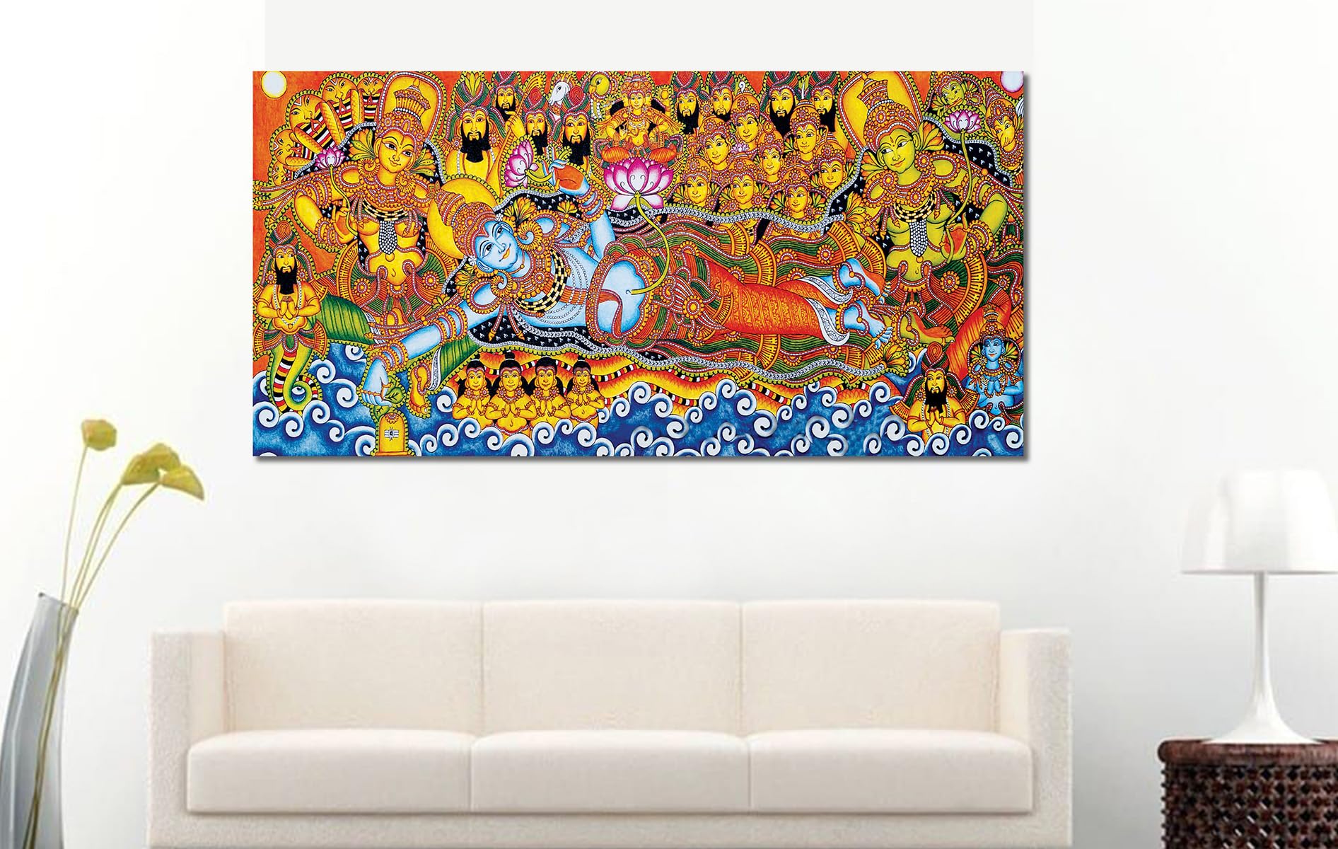 Namaste Home - Krishna Painting - Traditional - Canvas Painting for Home and Office Decoration Wall Painting Without Frame (Cott
