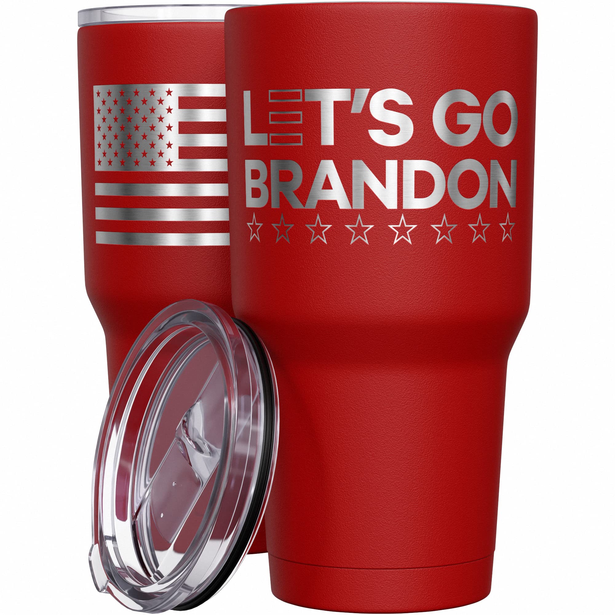 We The People Holsters - Let'S Go Brandon - Coffee Tumbler - American Flag Coffee Travel Mug - Engraved Tumbler - Double Insulat