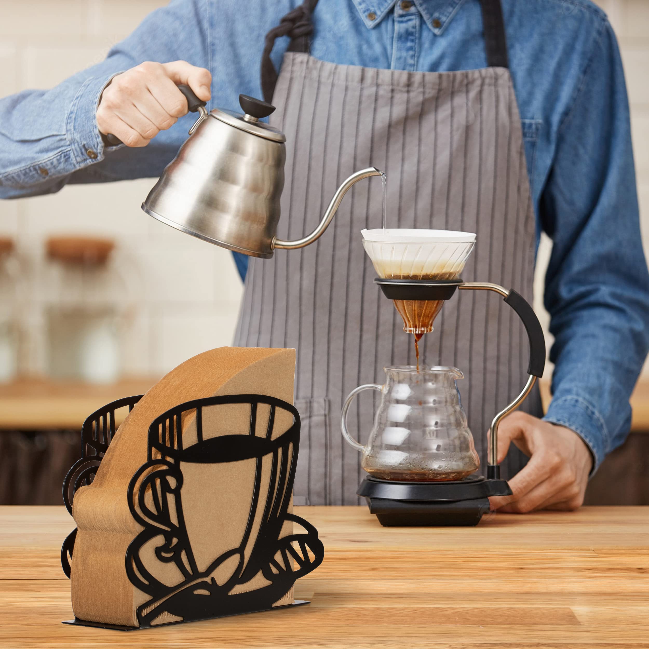 2 Pcs Coffee Filter Holder,Coffee Paper Storage Coffee Filter Paper Container Stand For Fan-Shaped,T- Shaped,Square-Shaped Over