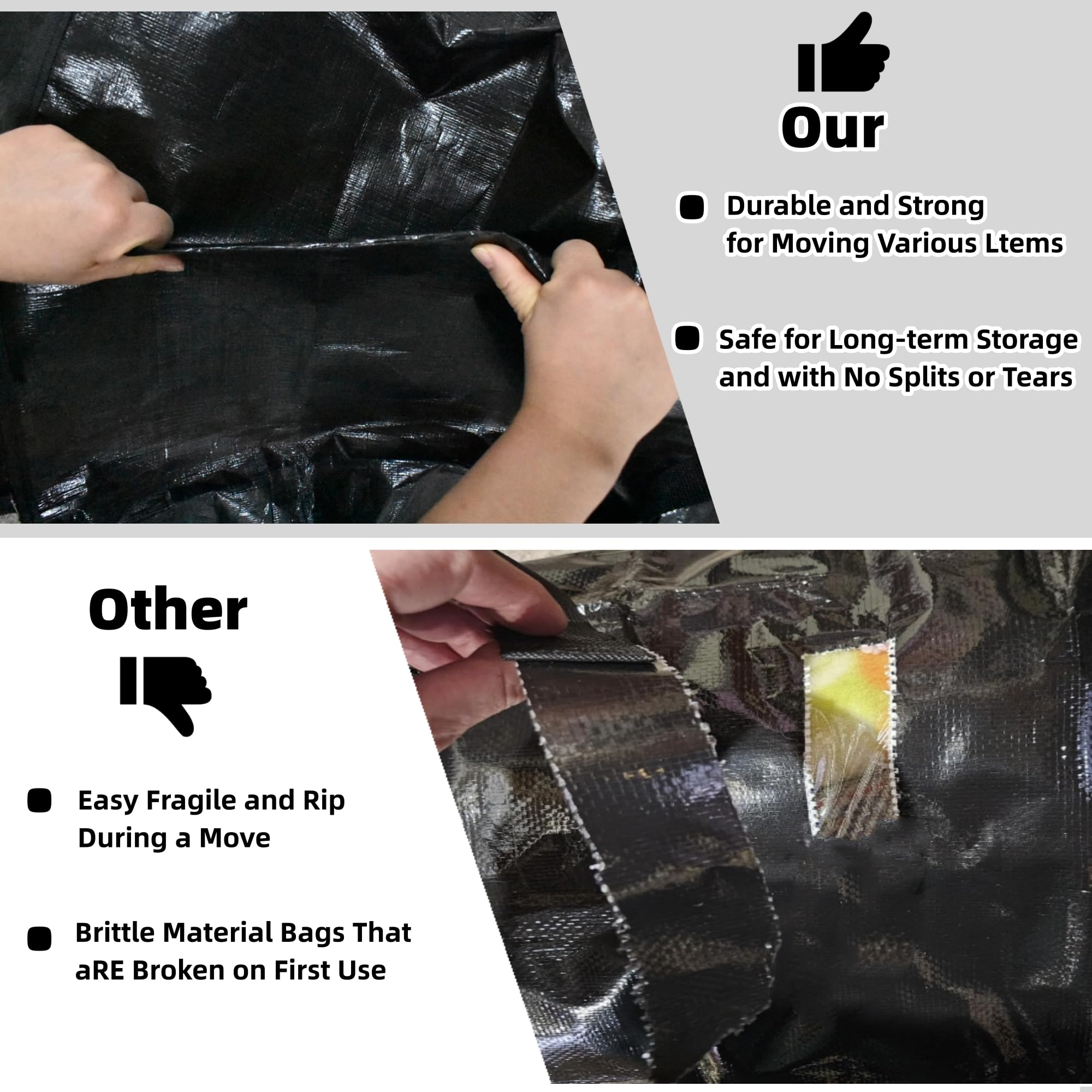 91L Storage Bags For Clothes, Moving Bags Heavy Duty Extra Large With Reinforced Handle, Storage Containers For Organizing Beddi