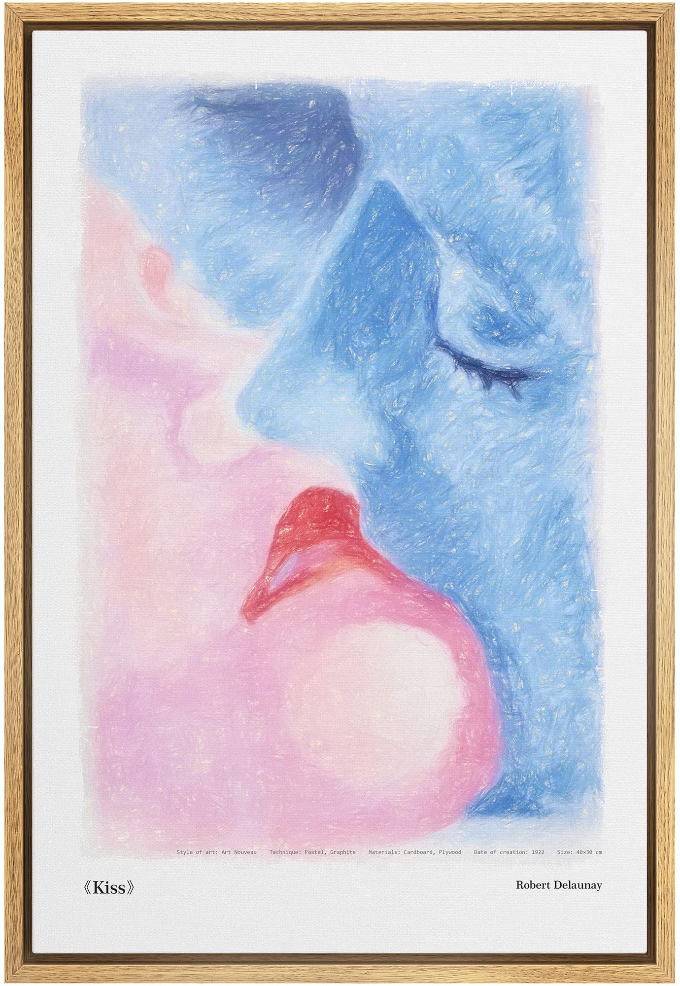 Signleader Framed Canvas Print Wall Art The Kiss By Robert Delaunay Classic Vintage Illustrations Fine Art Decorative Retro Mult