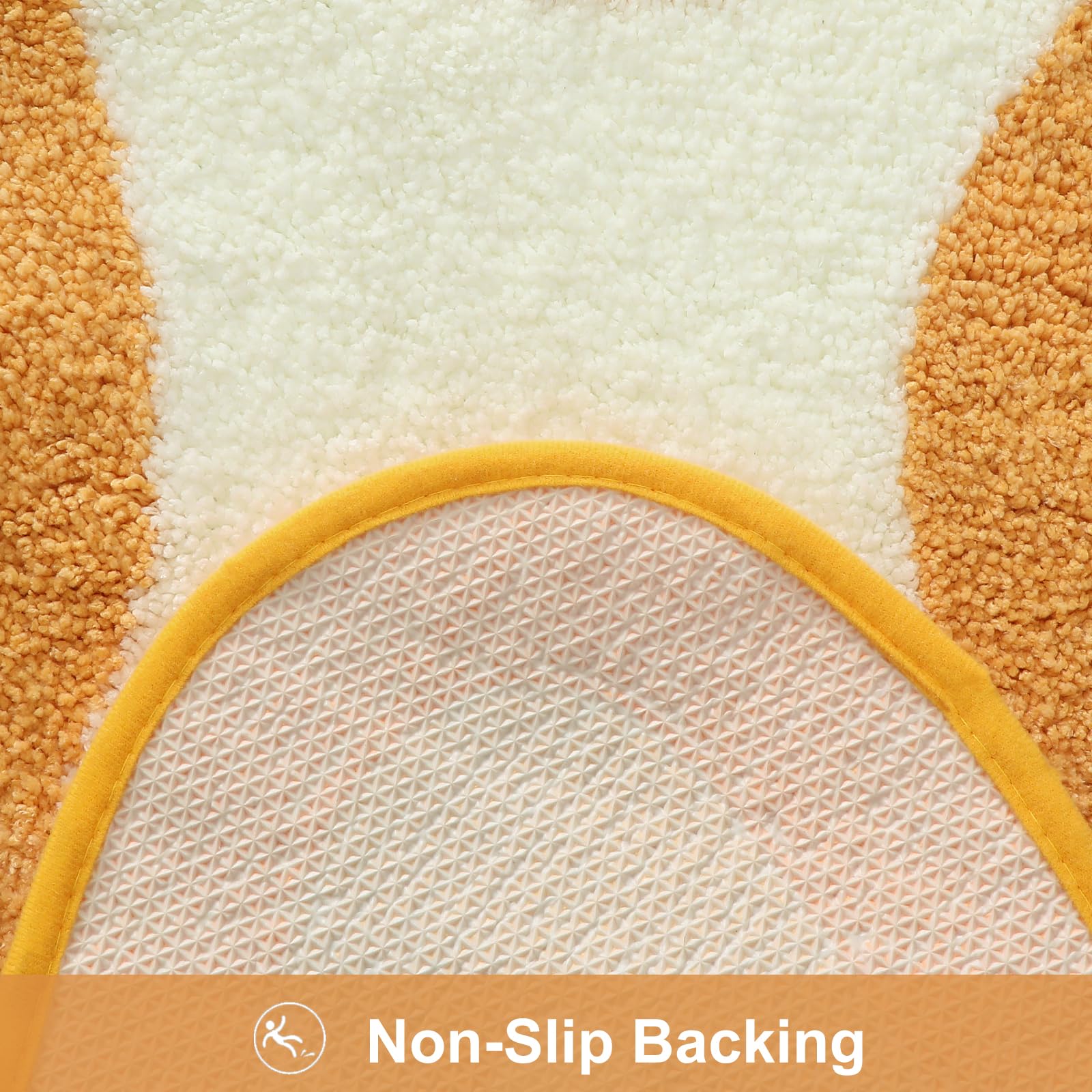 Haocoo Bath Mats For Bathroom, 20X31 Inch Fluffy Microfiber Shower Rug, Non Slip Aesthetic Washable Orange Bathroom Rugs Absorbe